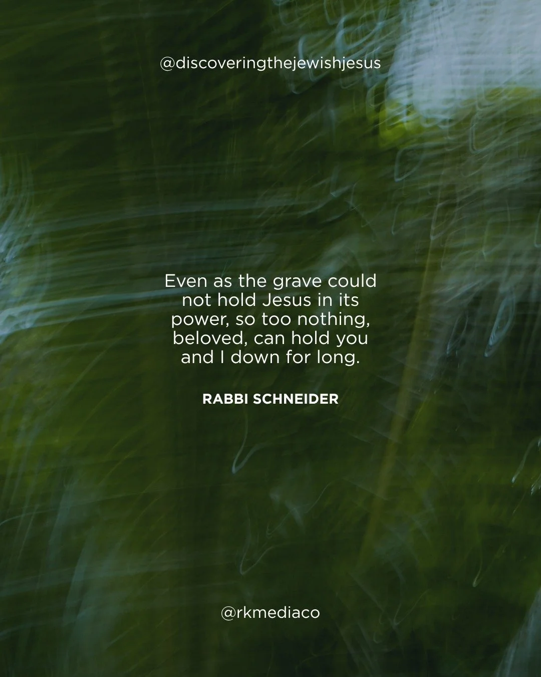 The same power that rolled away the stone is at work in you. Whatever is weighing you down today, it won't have the final word. Wisdom from Rabbi Schneider. 🙏