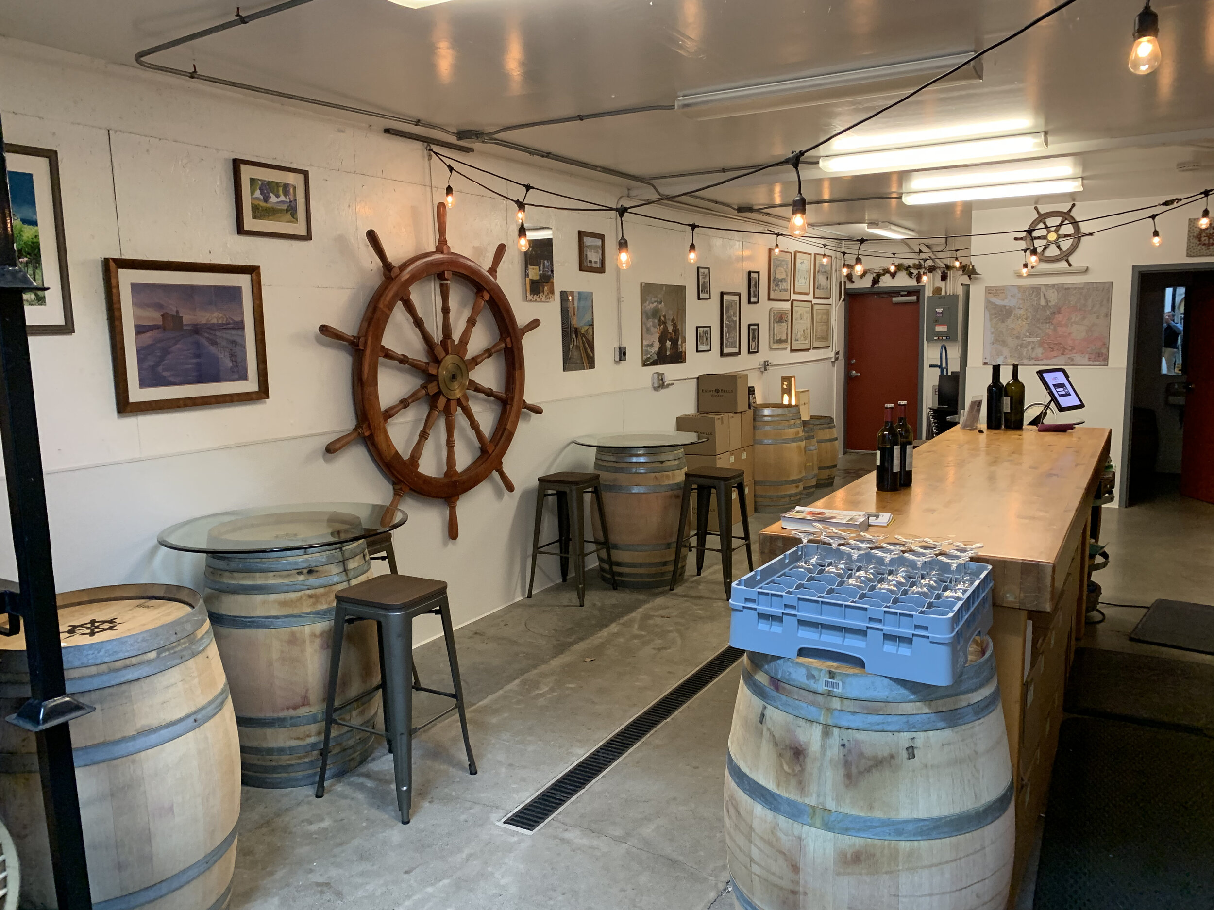 Inside of the Eight Bells winery