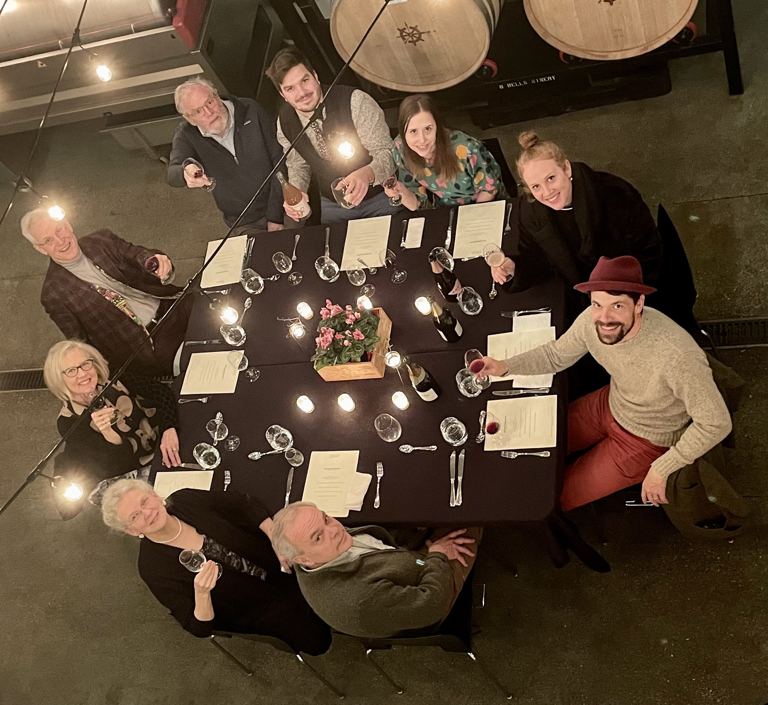 A group of people enjoying a wine tasting