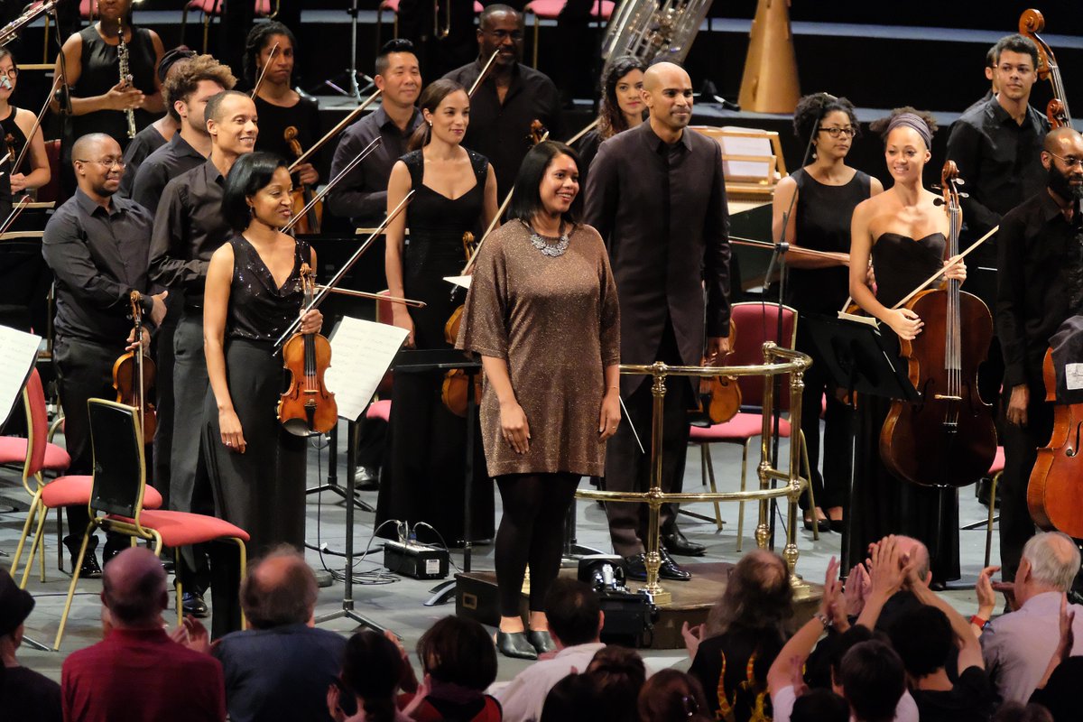 Composer Hannah Kendall takes to the stage after the world premiere of her new work, The Spark Catchers. Image by Mark Allen.