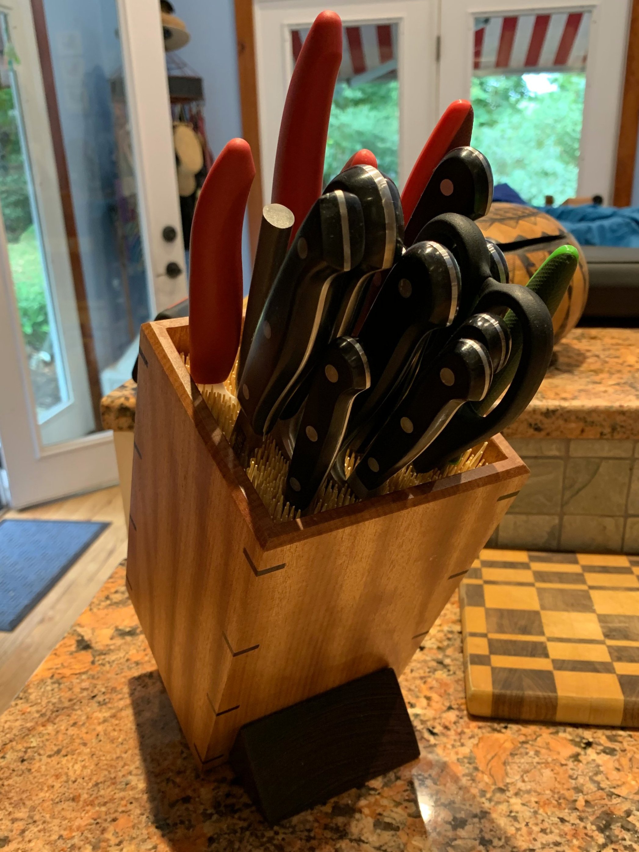 Handmade Wooden Knife Blocks with Bamboo Skewers — Dead Horse Bay Arts