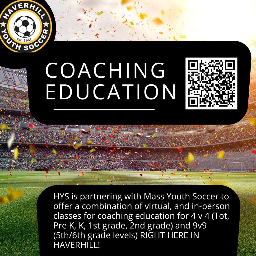 ‼️Attention Coaches! We are so excited to offer coaching education courses but need YOU to register! 

⚽️The cost is $80 and HYS WILL REIMBURSE you for the course fee and your player&rsquo;s registration fee upon successful completion.

These courses