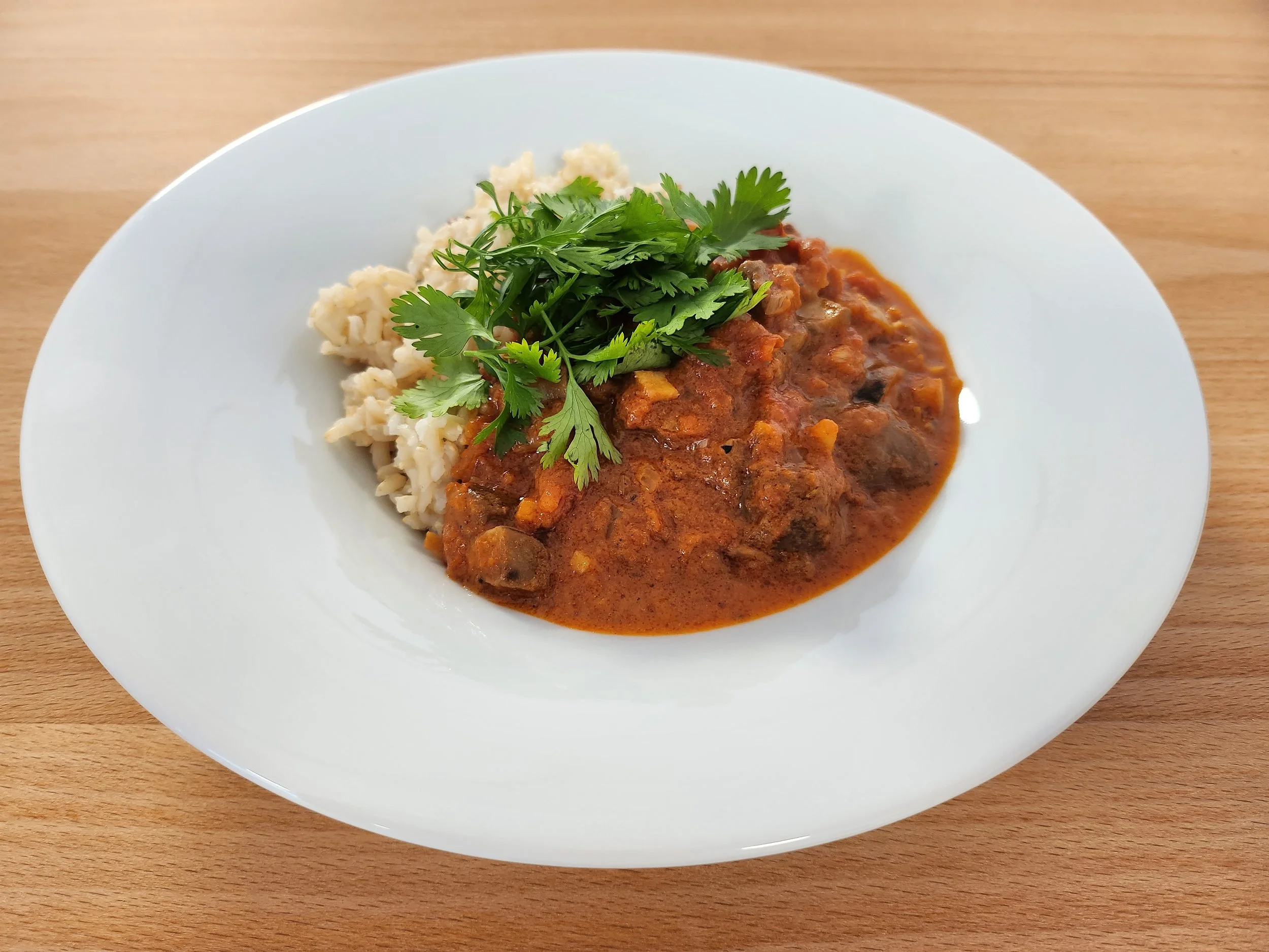 Butter-Champignons mit Naturreis