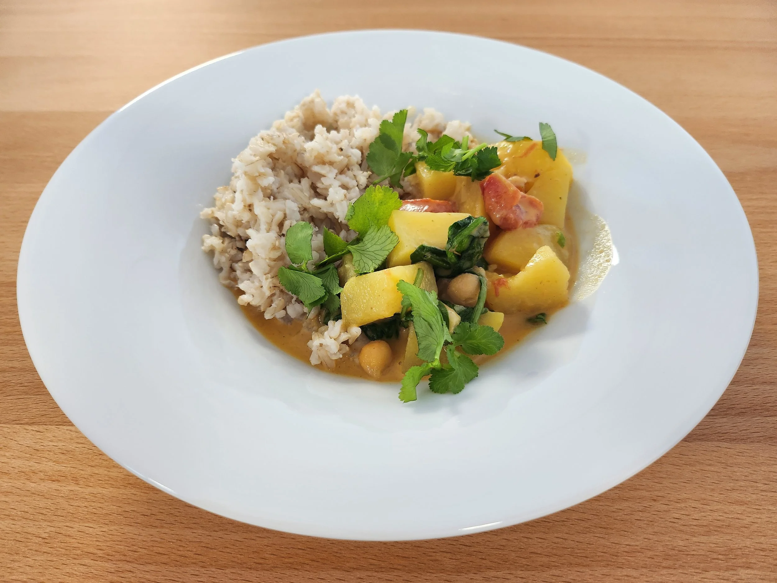 Kichererbsen Curry mit Naturreis