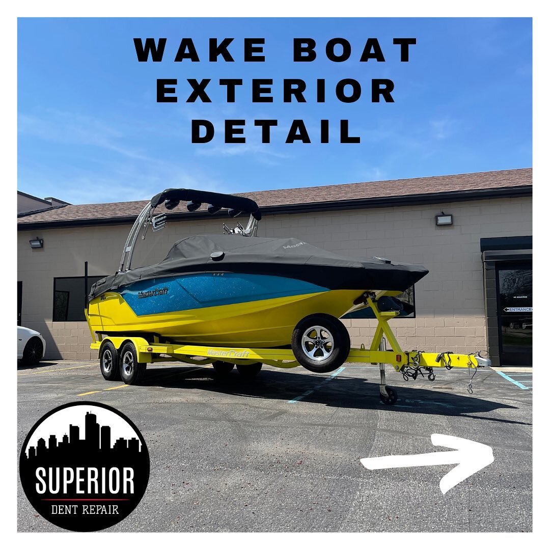 Wake boat exterior detail that was recently done. 

Another satisfied customer. 

Dent repair goes far beyond just cars. But the methods always remain superior. 🔥

Shoot us a DM if you want your boat to look like this! 

Or call us at (248) 712-1406