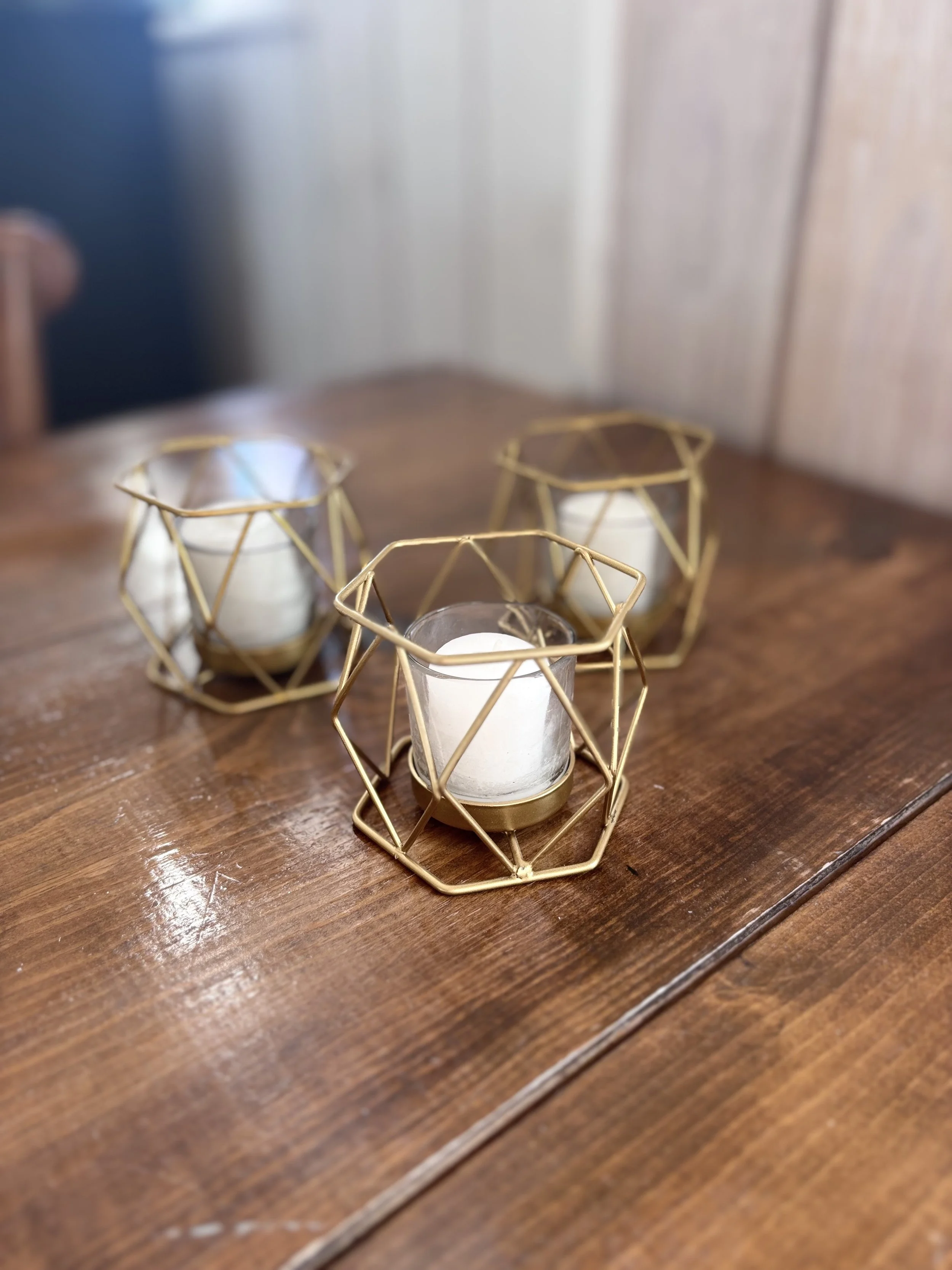 Geometric Gold Votives