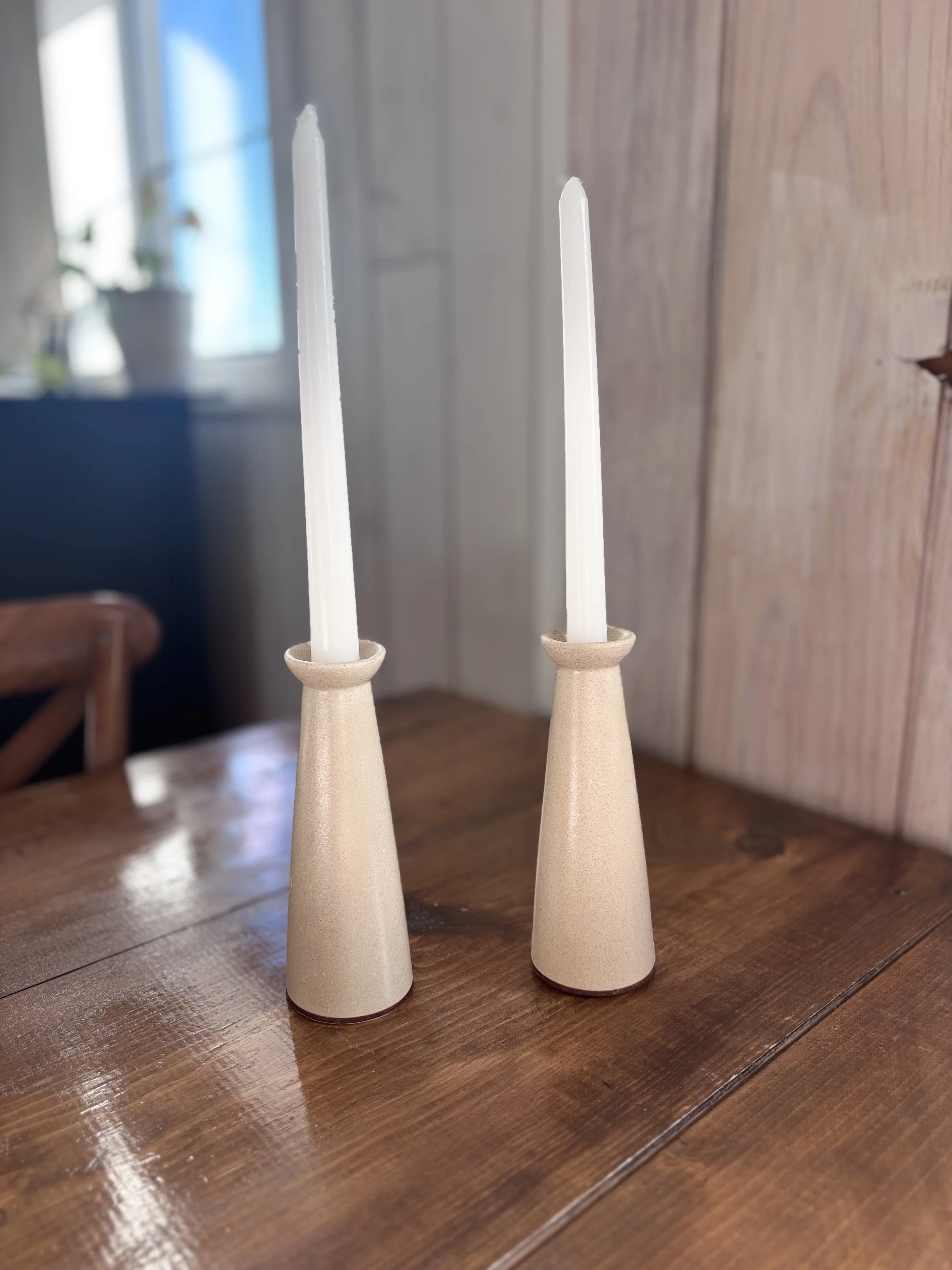 Tall Sandstone Candleholders