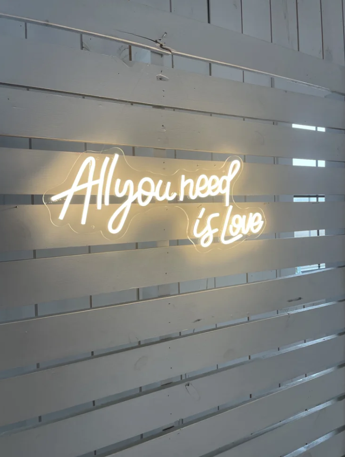 Neon Sign "All You Need is Love" White