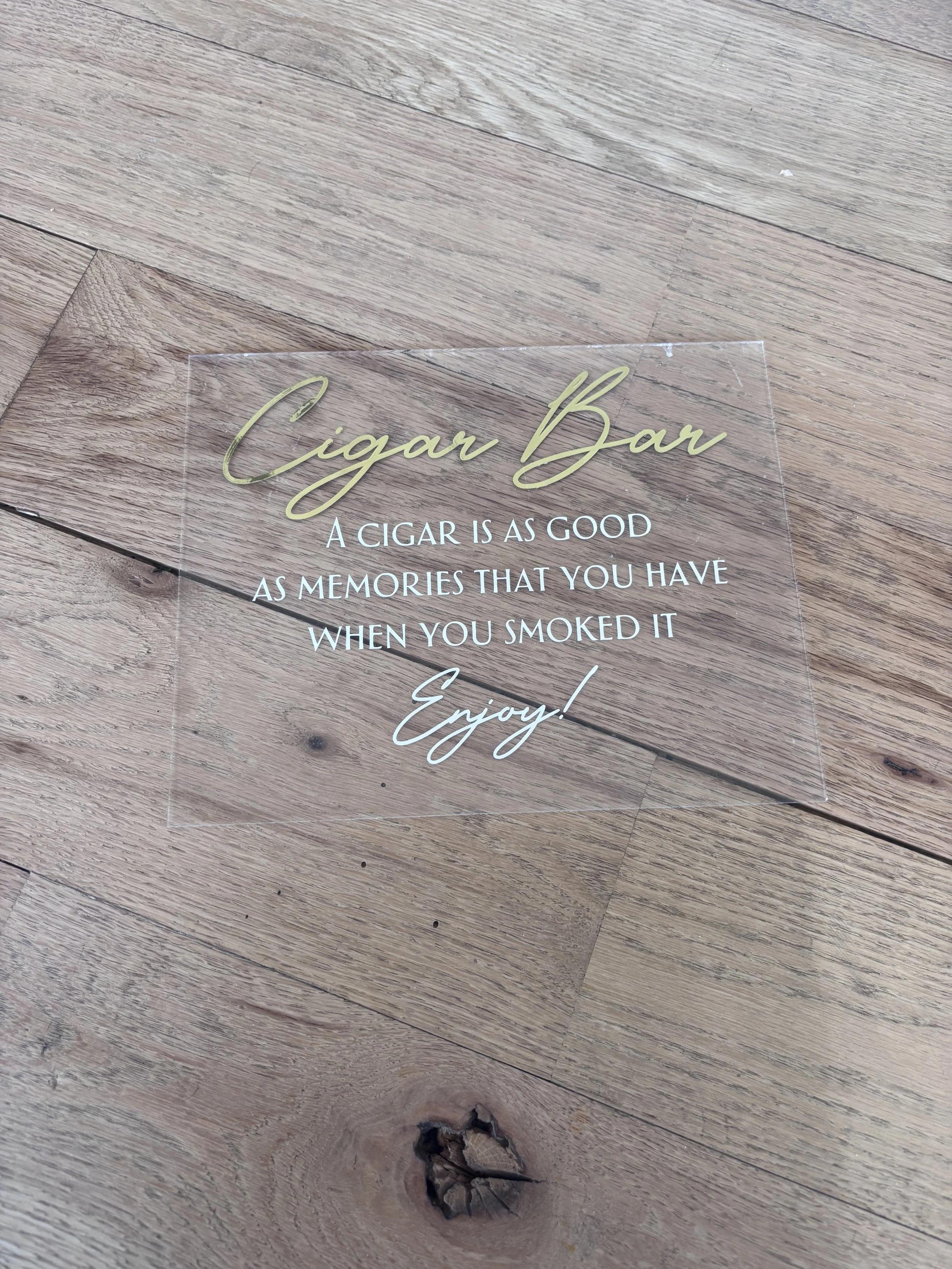 "Cigar Bar" Acrylic Sign
