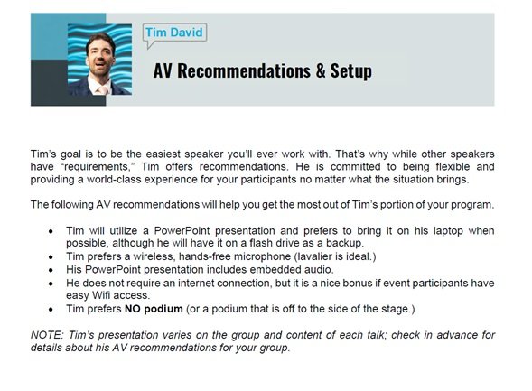 A/V Recommendations