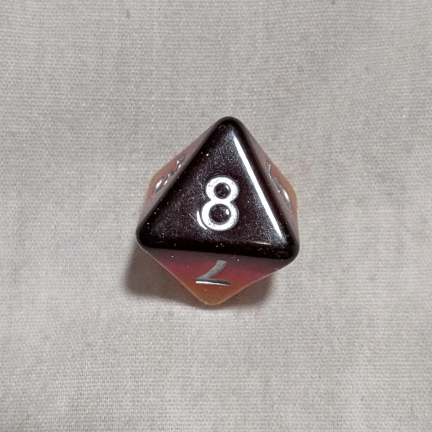 It's #day4 of #DicemberDaily and here's what was in my @dicebound #diceadventcalendar : a gorgeous d8 from a sunset set! Here it is in 2 angles so that you can see the lovely layers! #allthedice #ilovedice #gmlikeagirl #dicefordays #dicecollection