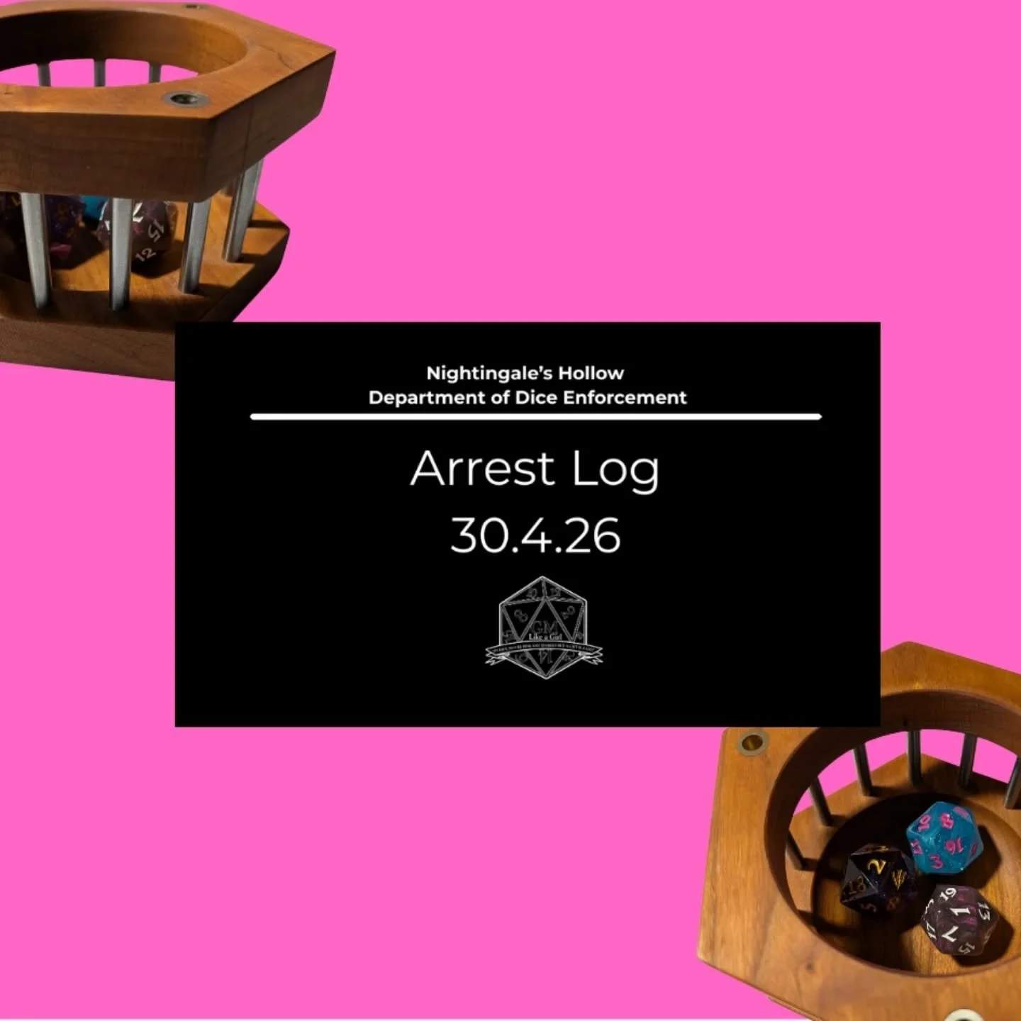 Last night some dice committed some rolling violations that landed them in jail. Take a look at these bad'uns.

#allthedice #dice #diceshaming #gmlikeagirl #lowrolls