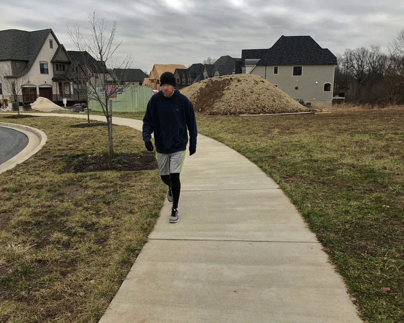 This photo shows an ADA-compliant sidewalk. It must be at least five feet wide.