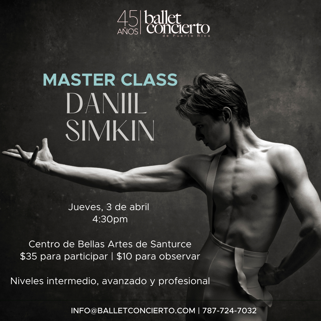 Daniil Simkin clase magistral en Ballet Concierto de Puerto Rico