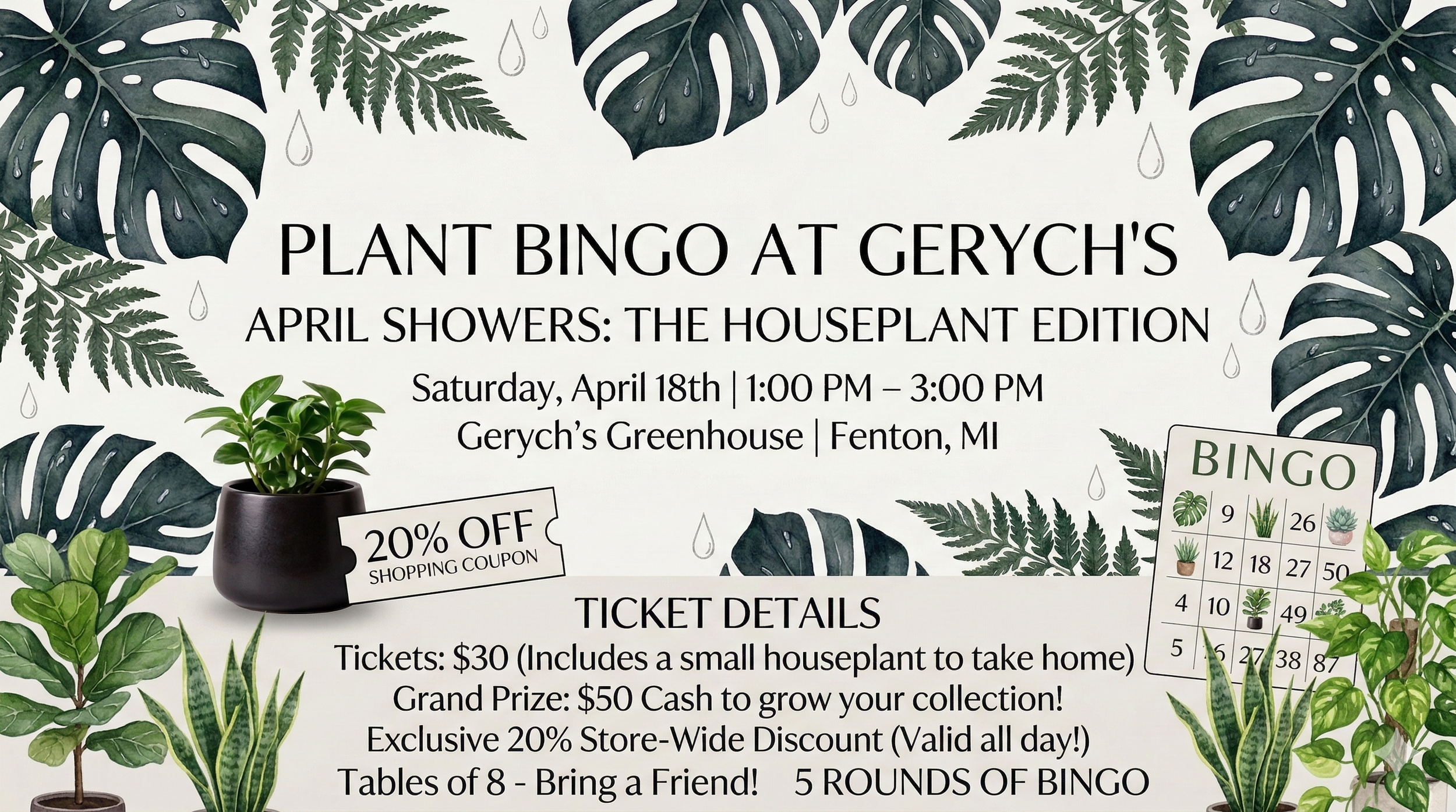 Bingo in Gerych's Greenhouse Houseplant Edition!