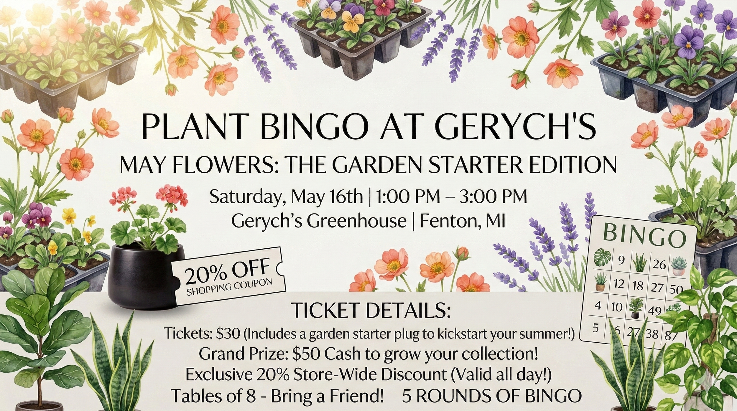 Bingo at Gerych's Greenhouse Garden Starter Edition