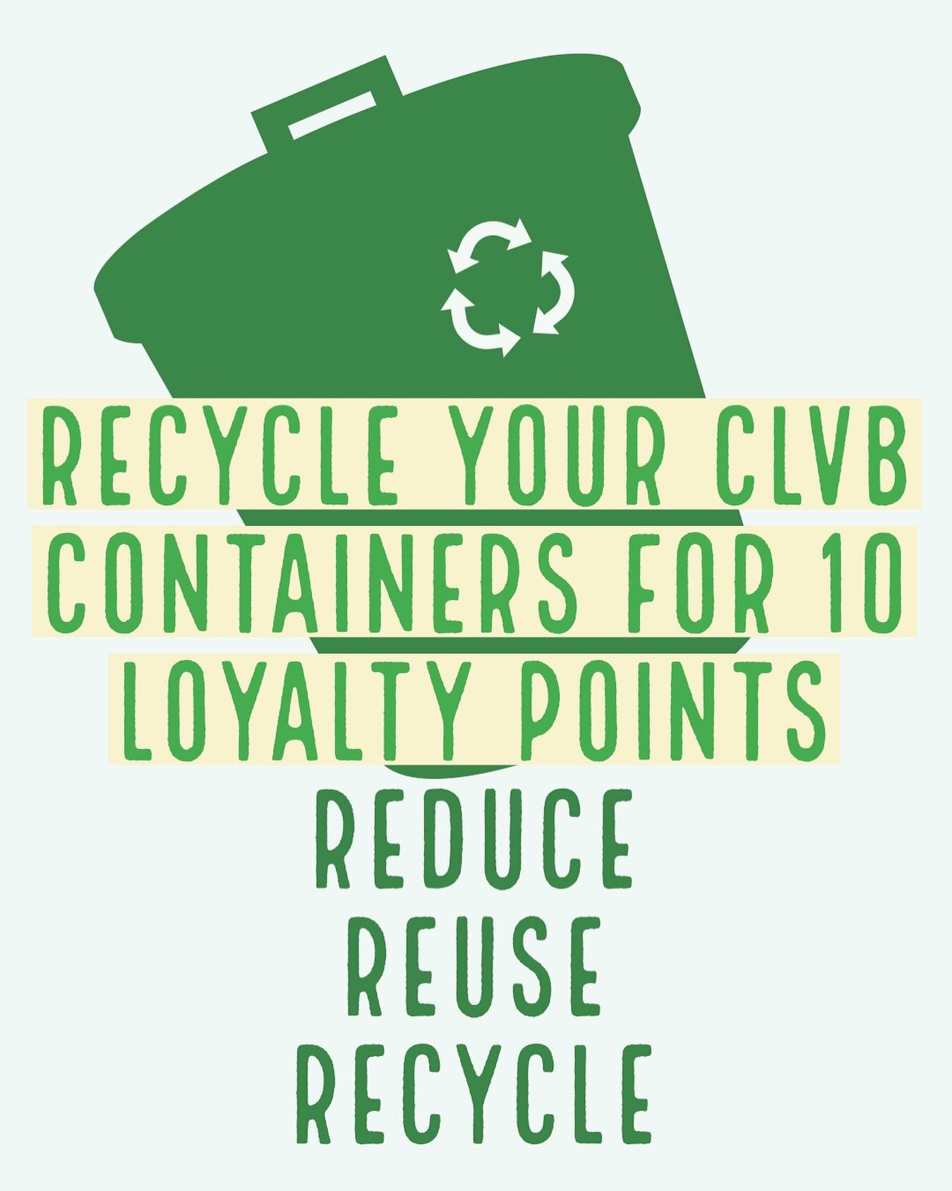 ♻️RECYCLE YOUR CLVB CONTAINER♻️
.
.
Bring in Your Cvltivation Clvb Containers &amp; Receive TEN Loyalty Points All Month! 
♻️REDUCE REUSE RECYCLE ♻️ 
.
.
The Clvb is Open from 11-8pm! 
&bull;918 NW 5TH ST&bull; 
.
.
.
Fall Coat Drive- Donate a New or