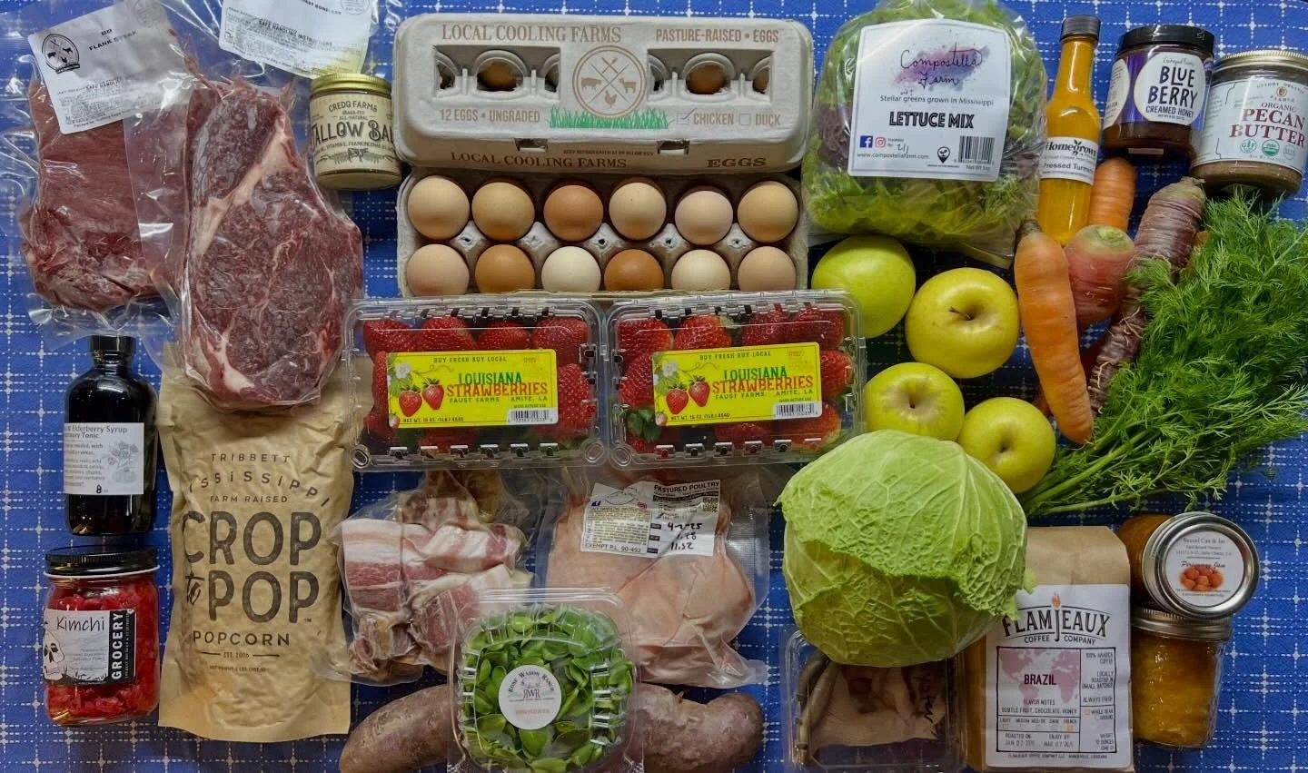 Strawberries are back! Thanks @faustfarms! They&rsquo;ve been covered with Northshore freezes a lot of the year so far.

Plus, y&rsquo;all have gone through our @localcoolingfarms beef so quickly we already had to restock from our backup freezers. So