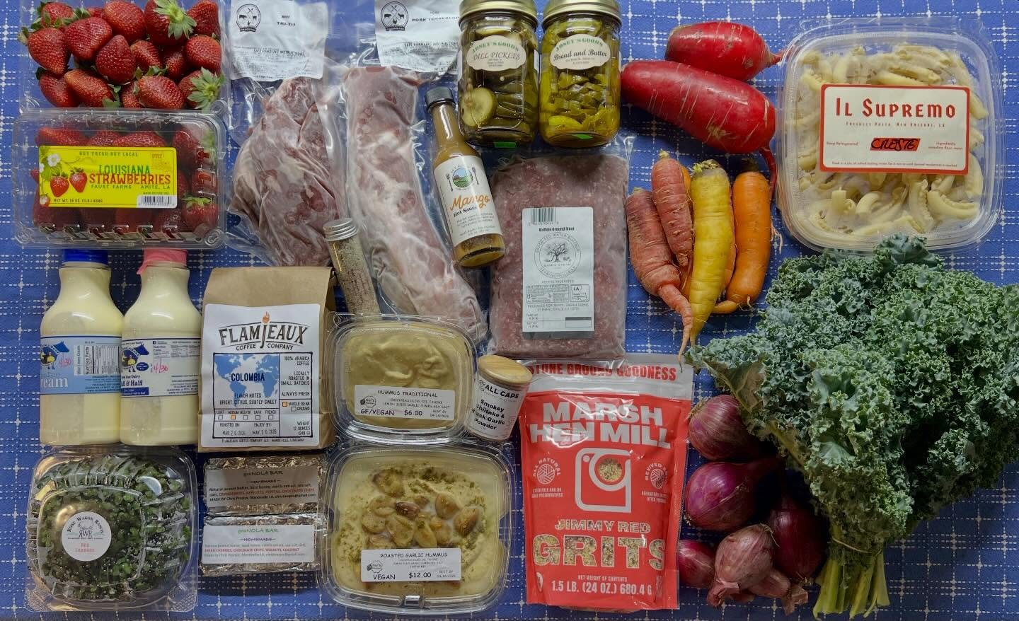 Beautiful local food and four farm hubs and home delivery routes on deck this week!

Buffalo from @bayousarahfarms is back! And we&rsquo;re still so glad @aaacres is processing chicken again (another restock tomorrow)!

There&rsquo;s also lots of oth