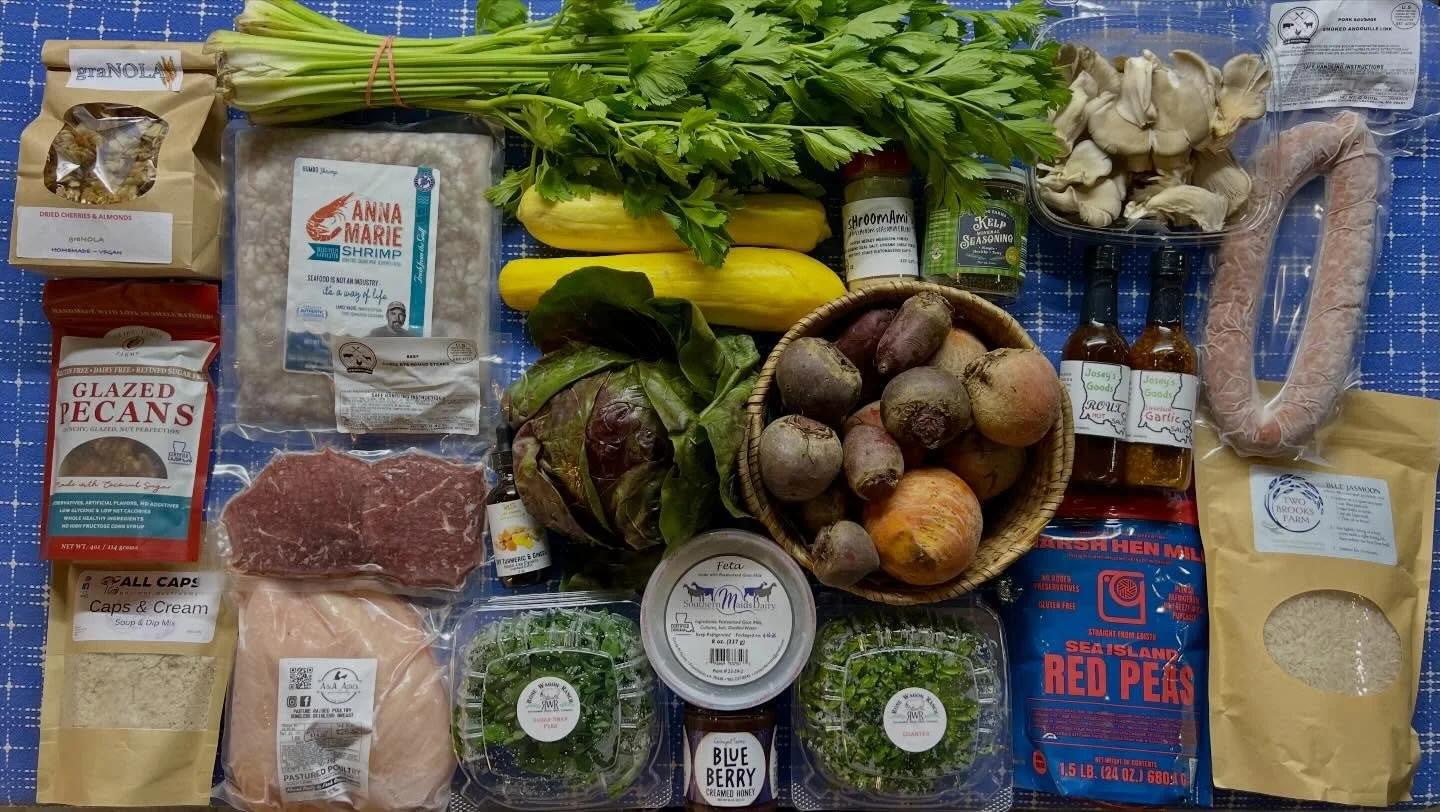 We&rsquo;re ready for another week of local goodness! Hope you are, too!

We&rsquo;ll have farm hubs in Mandeville, Covington and Irish Channel, plus home deliveries in those and surrounding neighborhoods and deliveries only in Lakeview, Mid-City and