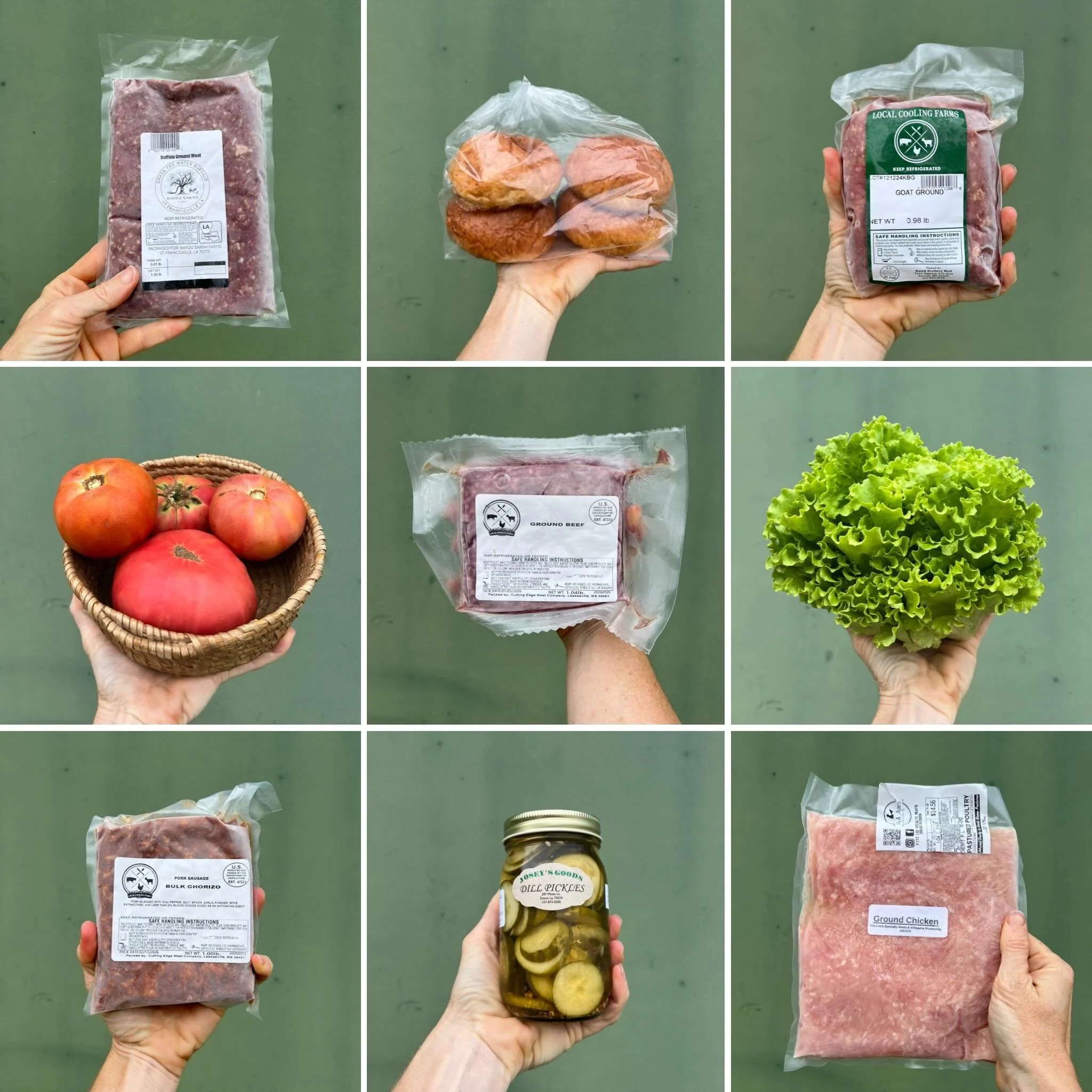 🍔 Do you need a burger this weekend?

We&rsquo;ve got options for you &mdash; lots of grassfed and pasture-raised Louisiana meats and local veggies, pickles and brioche buns to go with them!

At our house, we&rsquo;ve mostly been making herby goat b