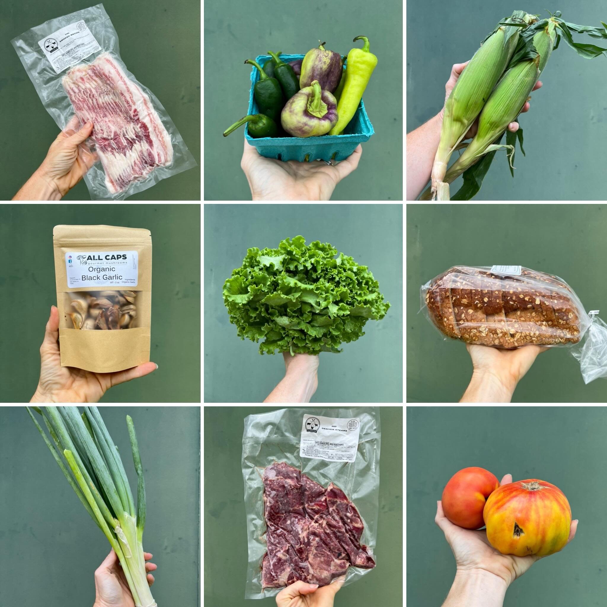 🥓🥬🍅🍞🌽 Big time summer vibes this week!

It&rsquo;s peak BLT season *and* we have silver queen sweet corn.

We had the ultimate summer experience eating a BLT and with our homegrown @localcoolingfarms bacon, a @faustfarms heirloom tomato, Homegro