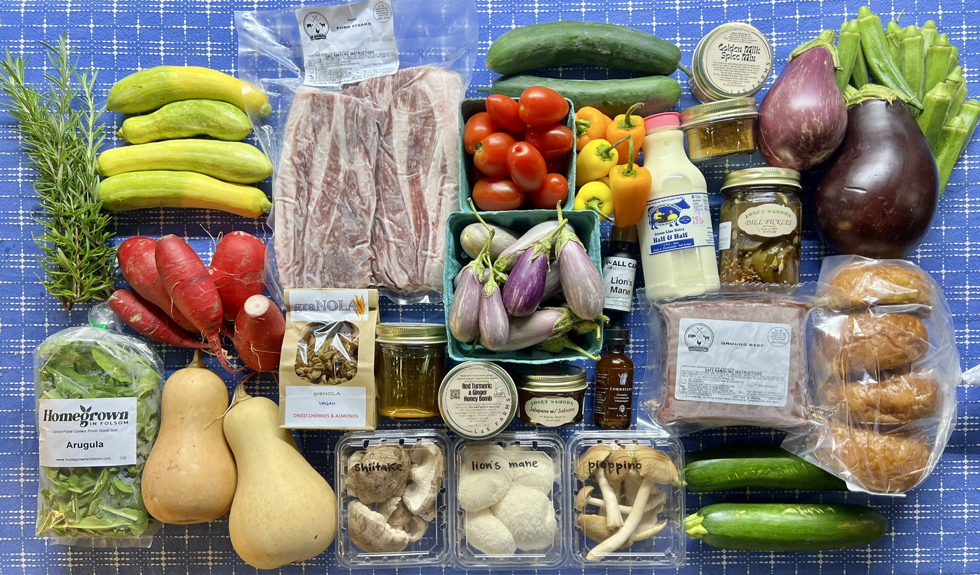 New Pork Steaks, Lots of Ground Beef, Turmeric Products, Peppers, Eggplant, Okra &amp; Mushrooms, Hummus, Eggs &amp; More! 