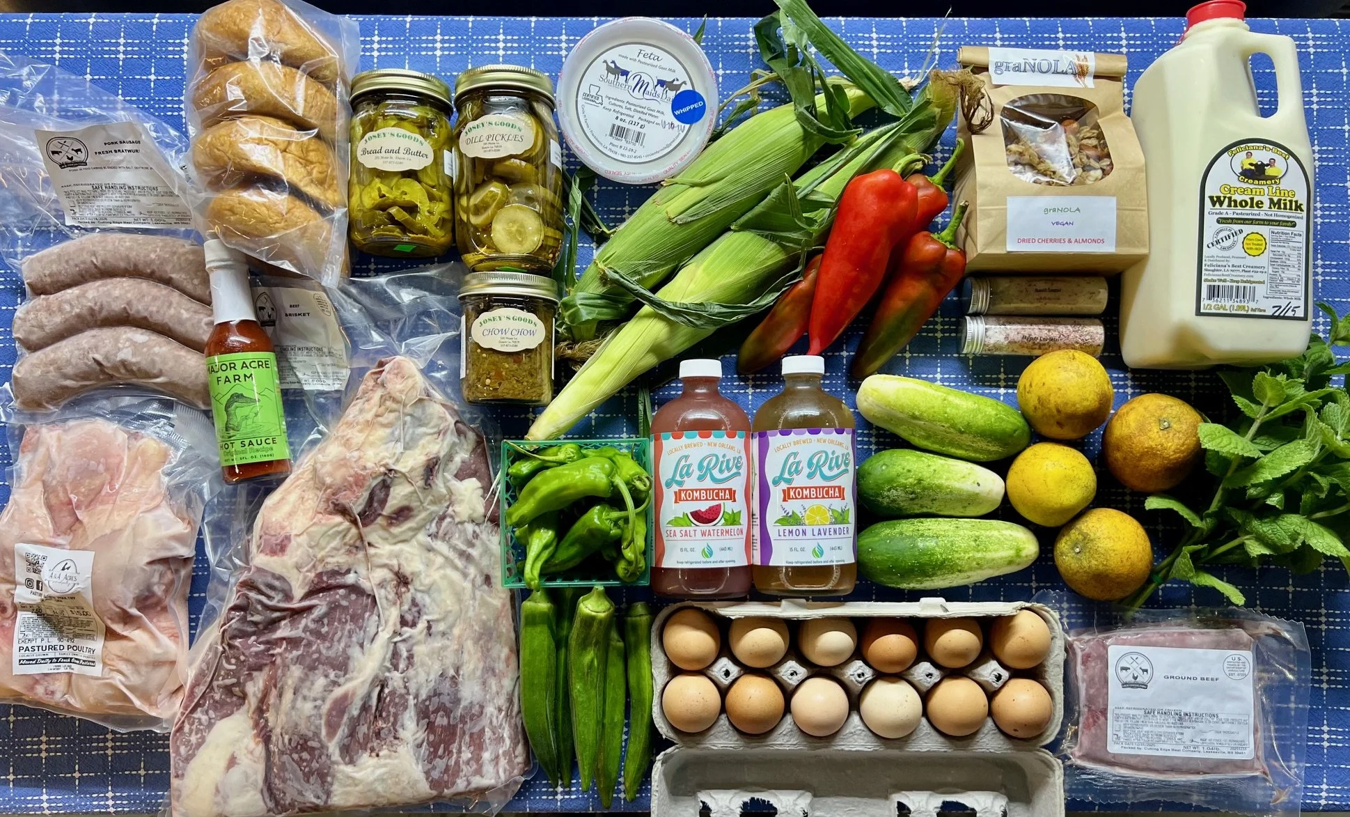 Bountiful Fruits and Veggies, Kombucha, Hummus, Eggs, Beef, Pork, Chicken &amp; Goat Meat, GraNOLA, Pecans &amp; More!