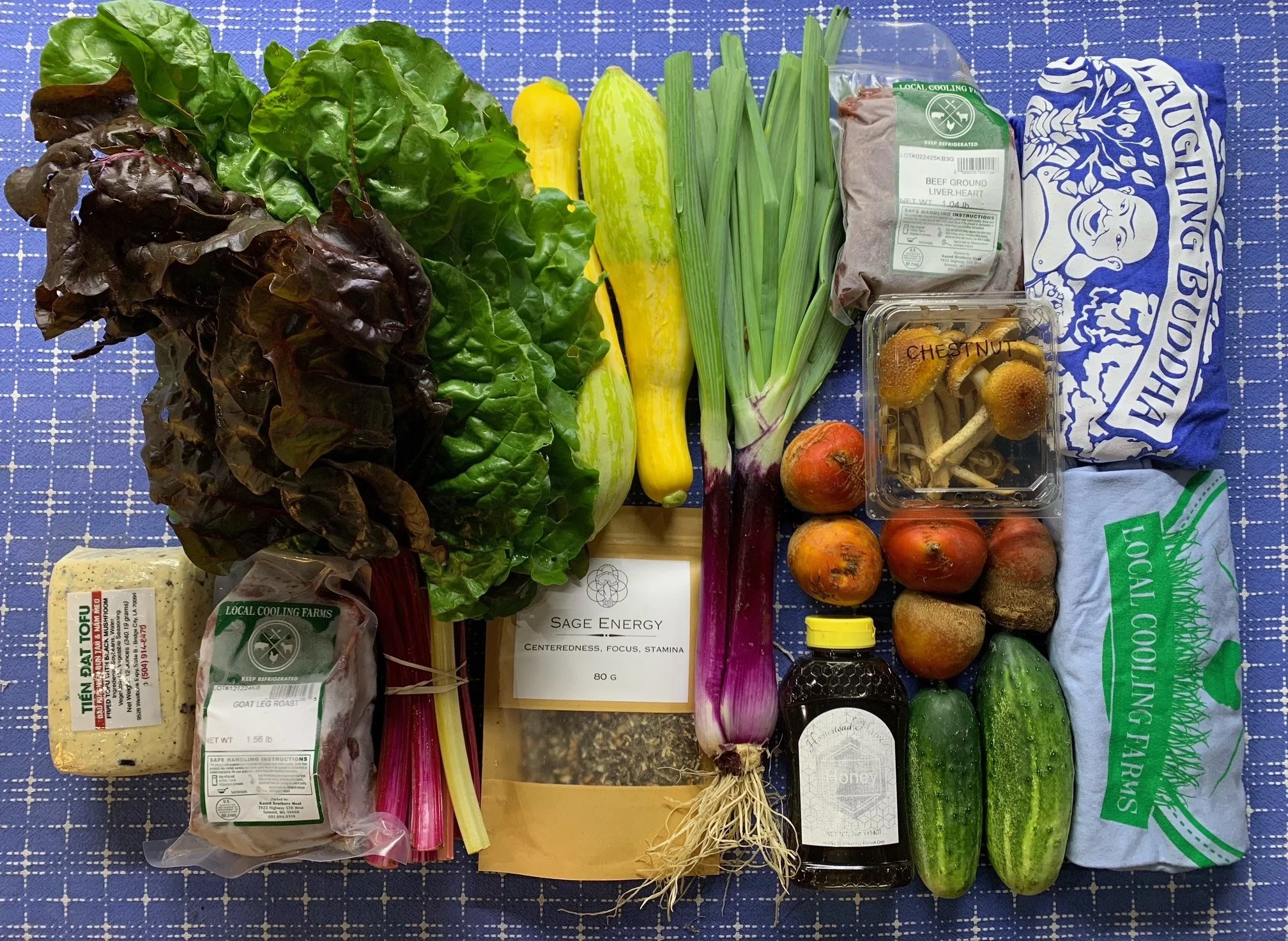 Summer Veggies, Greens, Abundant Meats, Eggs, Bulk Mushrooms, Gingerbooch, Pasta &amp; More!