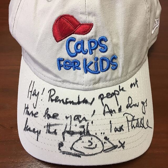 Can you feel it coming in the air tonight? And by it, we mean another awesome cap signed by Cap Hero @officialphilcollins! 🥁🎸 Phil&rsquo;s message to our brave Cap Kids:
&ldquo;Hey! Remember people are here for you! And always keep the faith&hellip