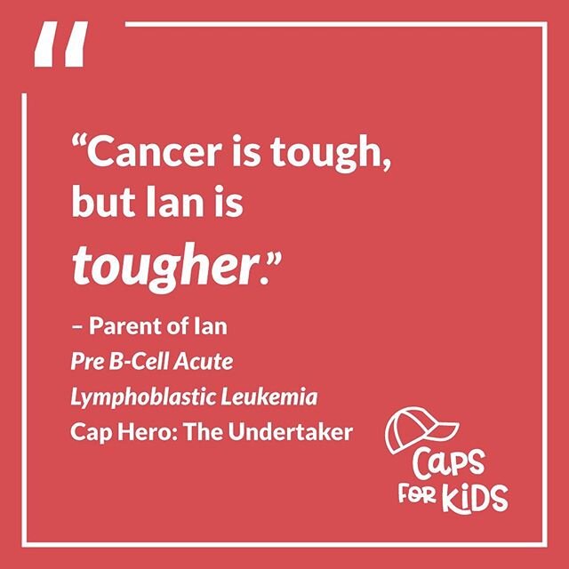 With a Cap Hero like The @undertaker, it&rsquo;s no wonder Ian has so much fight in him. Like his hero always said, &ldquo;Be afraid. Be very afraid.&rdquo; You hear that, cancer? 
Read more of Ian&rsquo;s story at the link in our bio ❤️🧢
.
.
.
#und