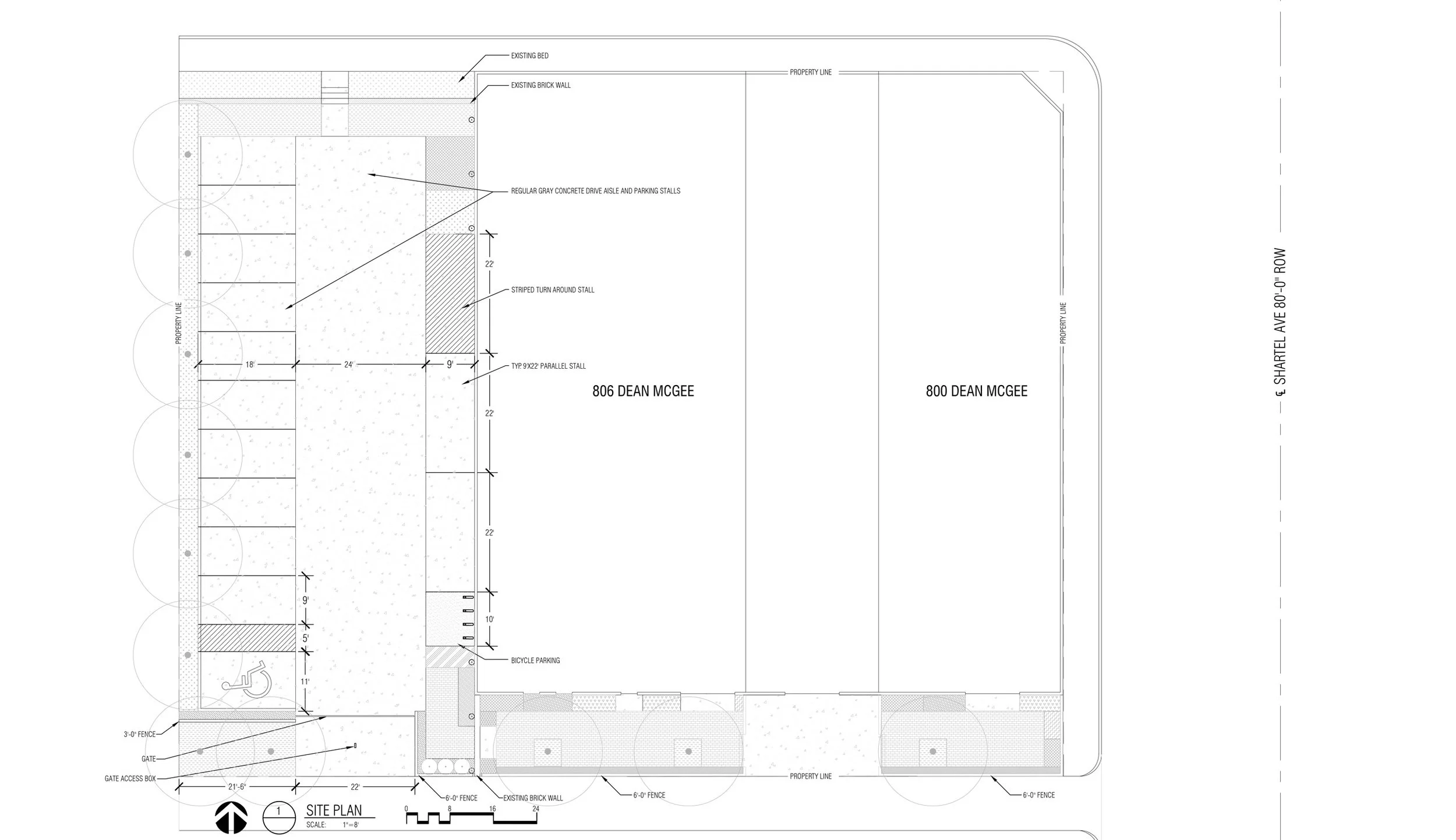  Working within the footprint of the former building LAUD designed multiple parking scheme options where all available surface area is used wisely to facilitate a maximum amount of parking and a logical system of ingress and egress from the lot. 