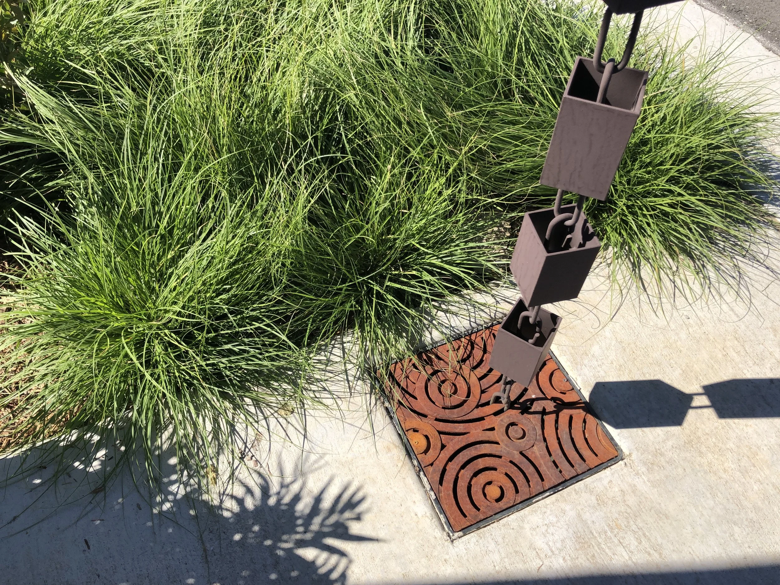  Patterned inlets reflect the circular vessel form.  