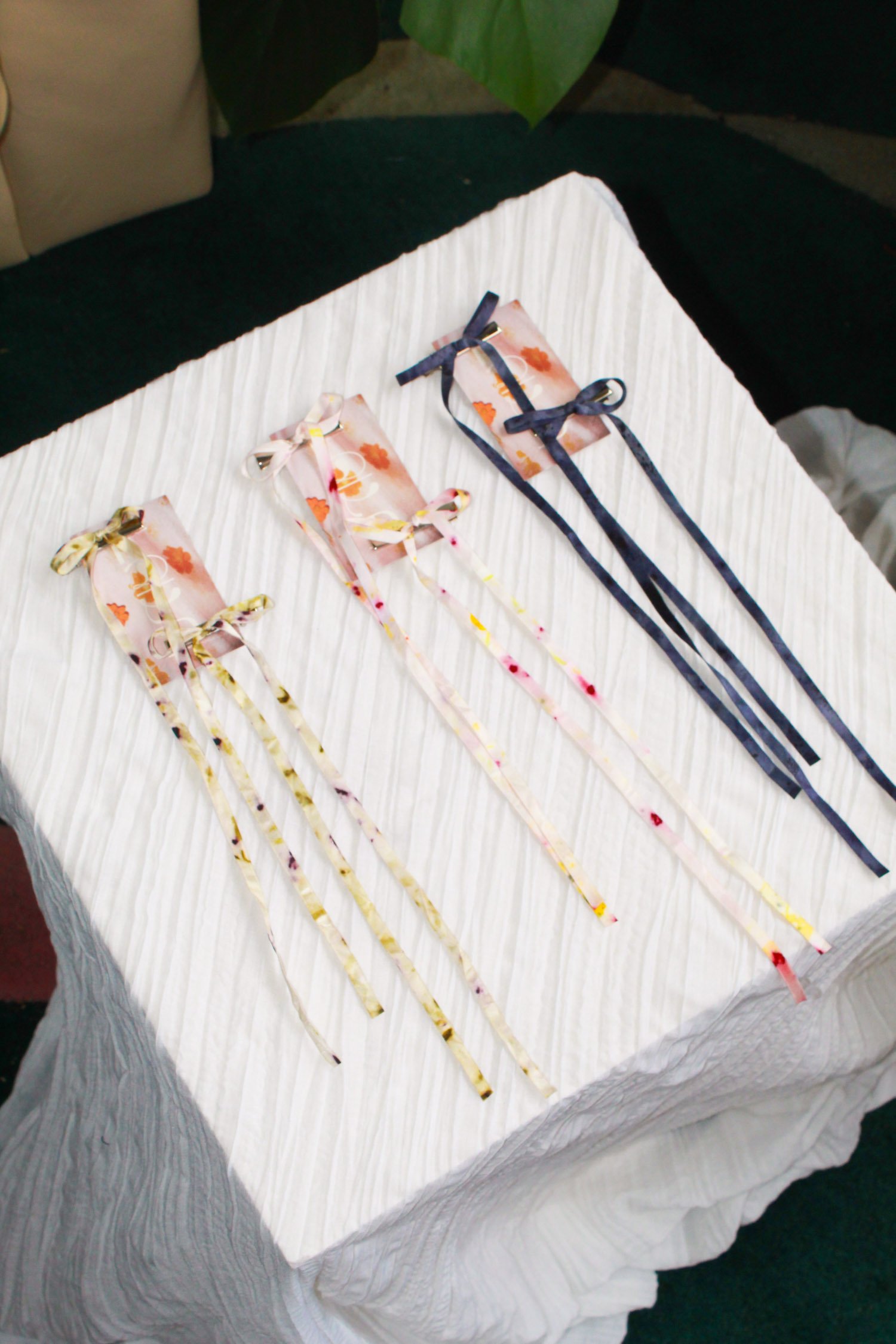 Silk Bow Clips - Thin Ribbon — Laila Textiles