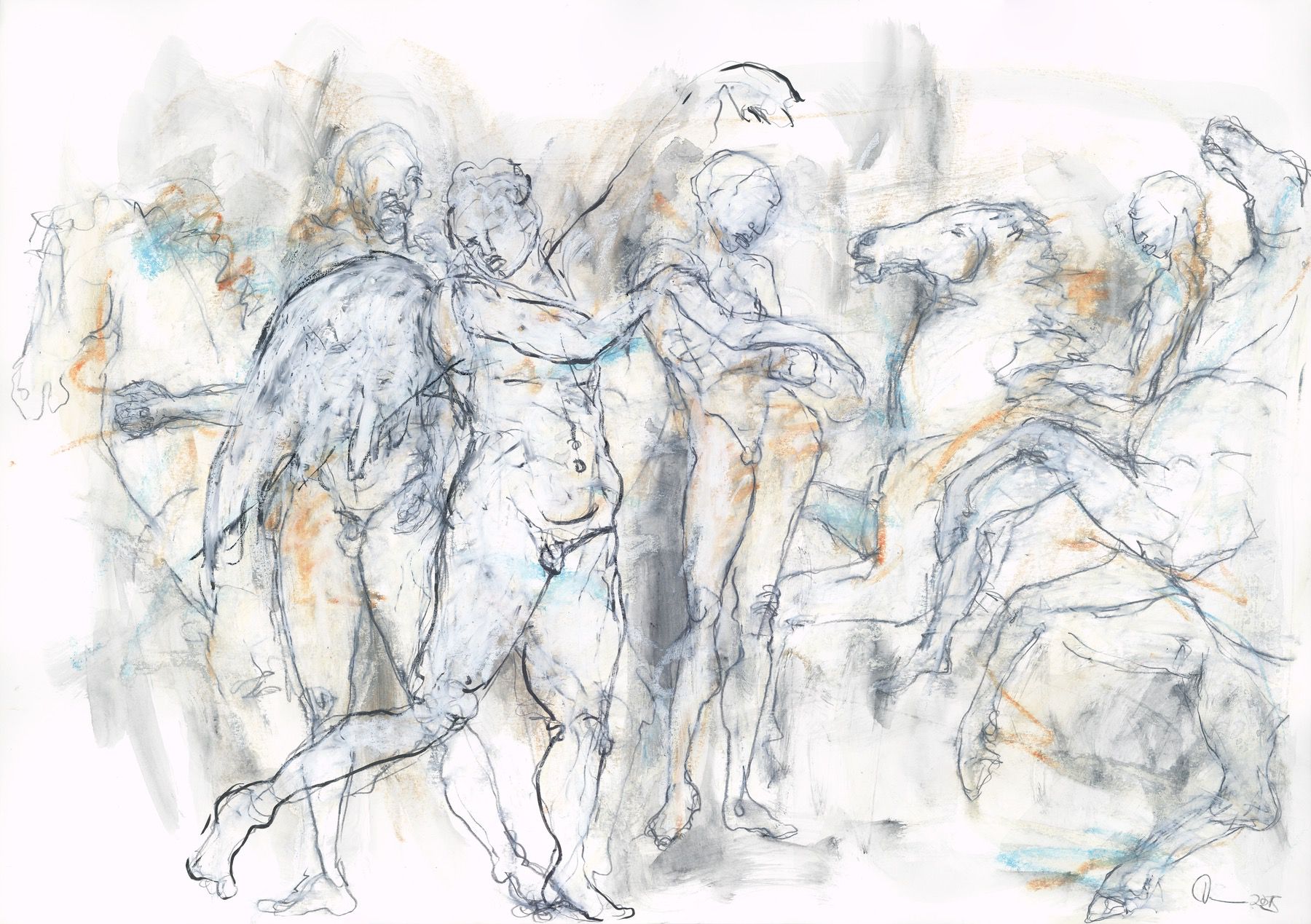 "Amor - Parthenonfries" 42 x 59,4 cm Mischtechnik auf Papier  2015