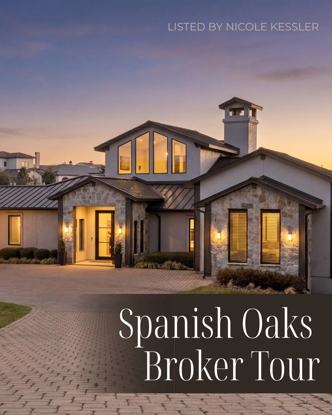 Austin agents &mdash; mark your calendars.

Join us for a Private Broker Tour in Spanish Oaks on Wednesday, March 25th from 9:30 AM&ndash;12 PM, featuring 7 exceptional luxury listings across one of Austin&rsquo;s most coveted communities.

We&rsquo;