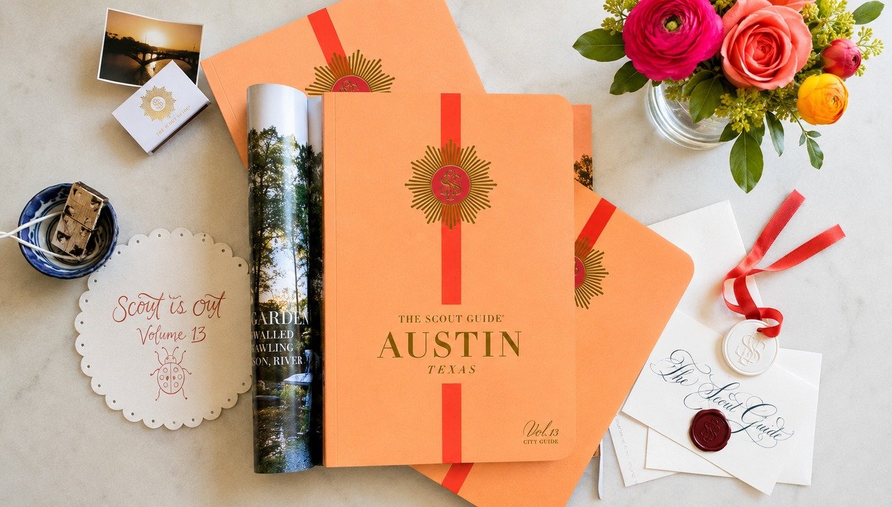 SCOUT IS OUT 🧡

Volume 13 of The Scout Guide Austin has officially arrived, and we are so honored to be included in this beautiful love letter to local Austin.
To be featured alongside so many talented creatives, small business owners, tastemakers, 