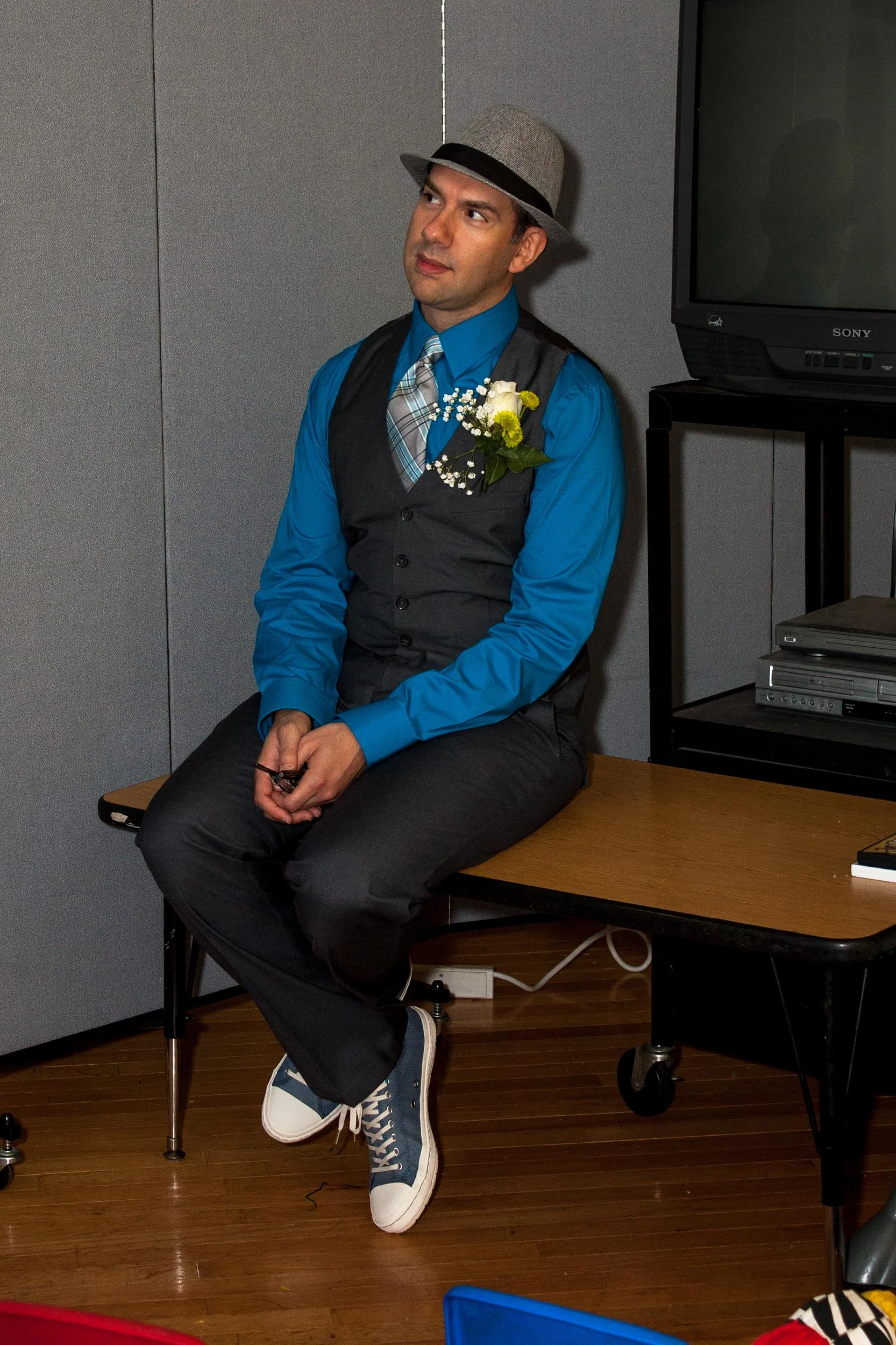 The playwright deep in thought.