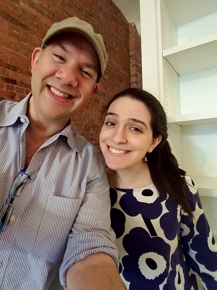 The playwright with director Sammi Cannold.