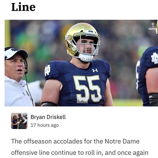 The Notre Dame Offensive Line is currently ranked #1 in the country. The only group on their team with that level of recognition. 
ECWC athlete, Jarrett Patterson is currently the 8th ranked Center... but throughout his entire football career from be