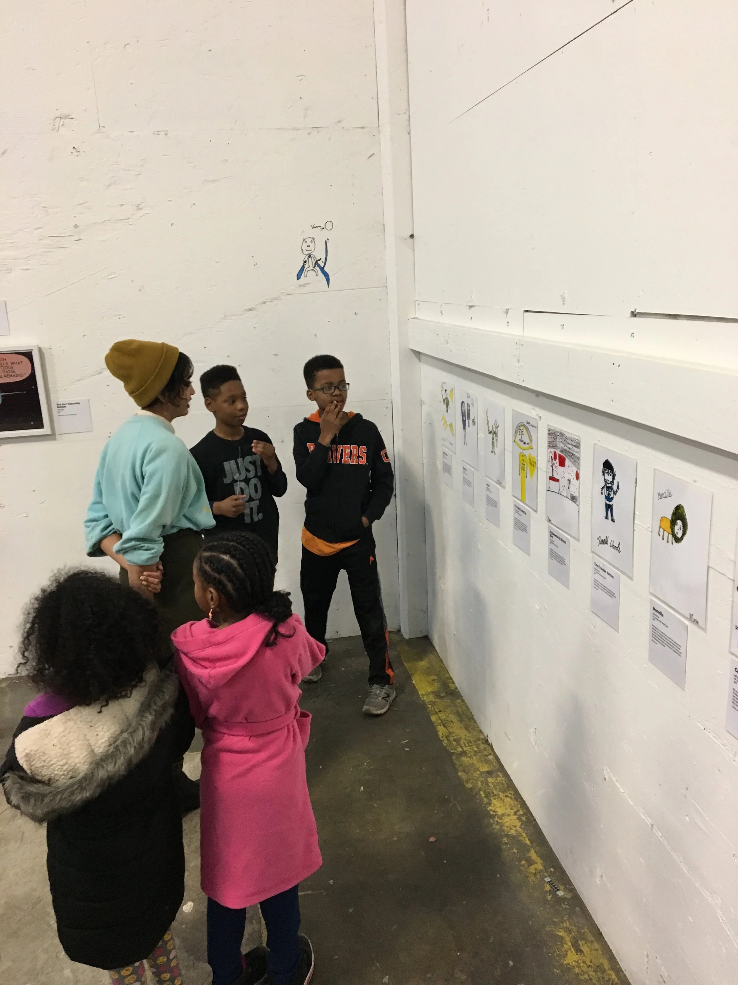  Artists from  KSMoCA  lead a tour of their works created in collaboration with  Chitra Ganesh   for the  Superheroes  exhibition. 