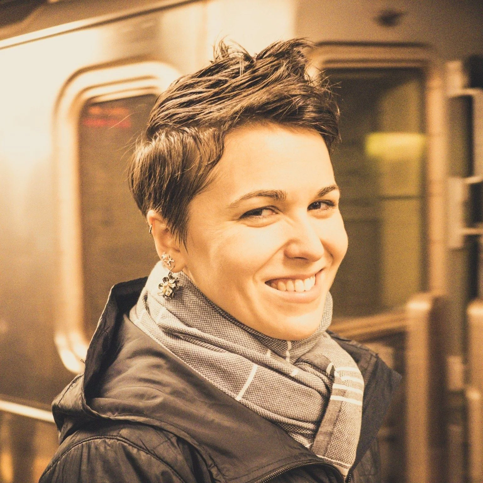 Author Kate Tooley, on the train, where a good New Yorker does most of their reading.