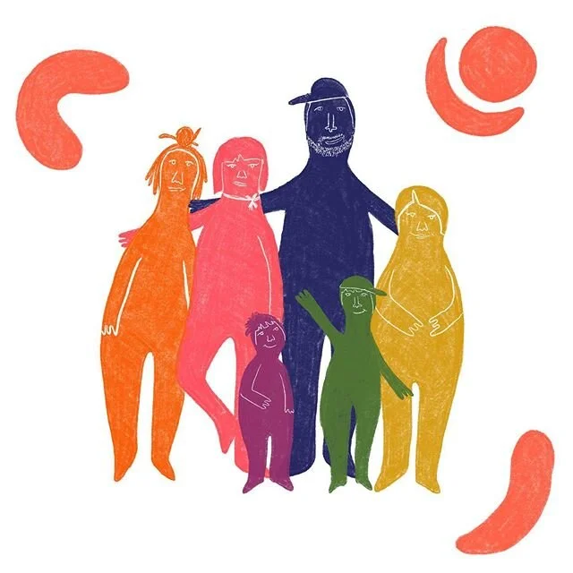 I HAVE OPENED UP FAMILY COMMISSION SLOTS!!! it is such a joy and pleasure to draw the collage of humans that make up your fams. My family is weird, it comes with explainer lines and asterisks. What I love so much about drawing your family was seeing