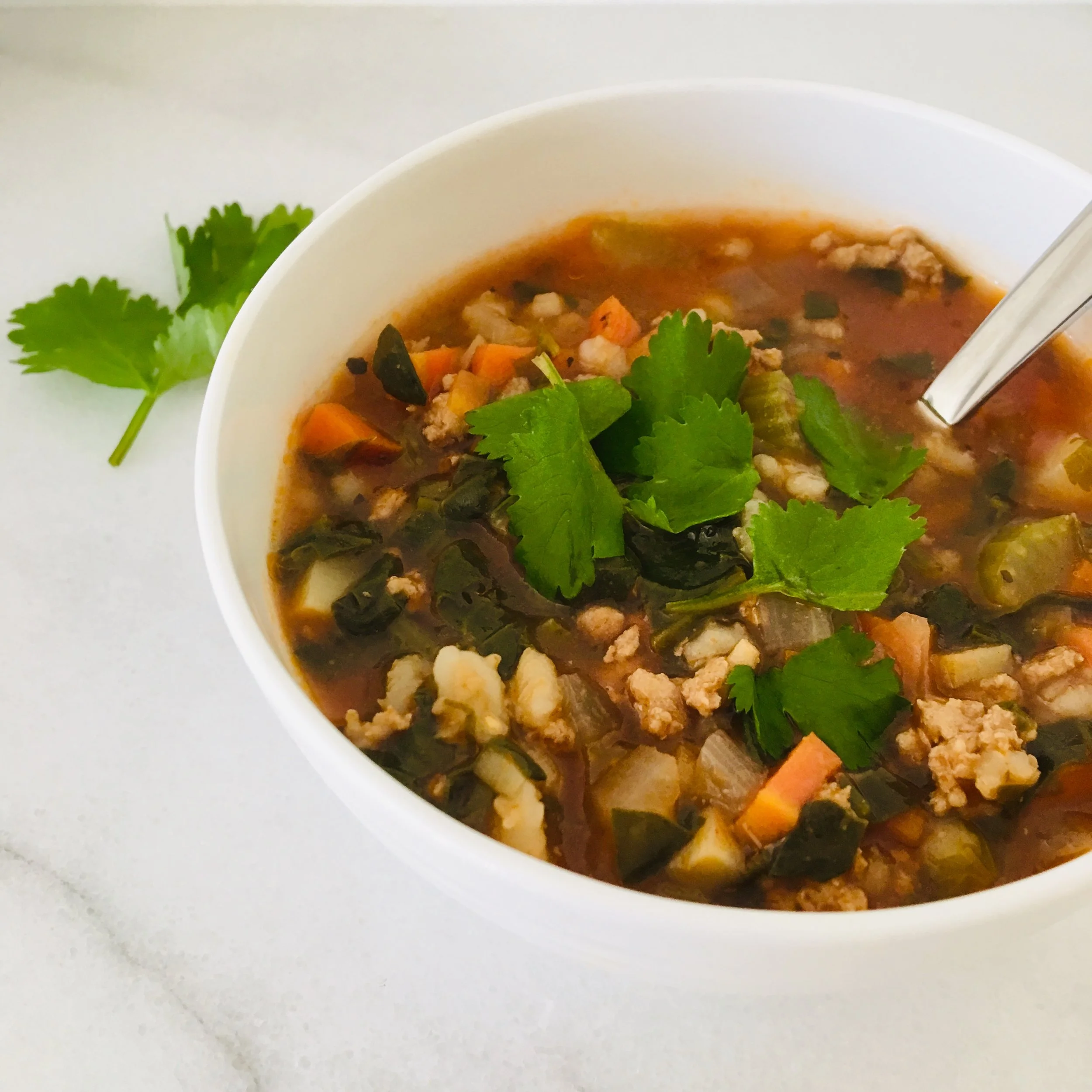 Warming Vegetable, Turkey & Barley Soup