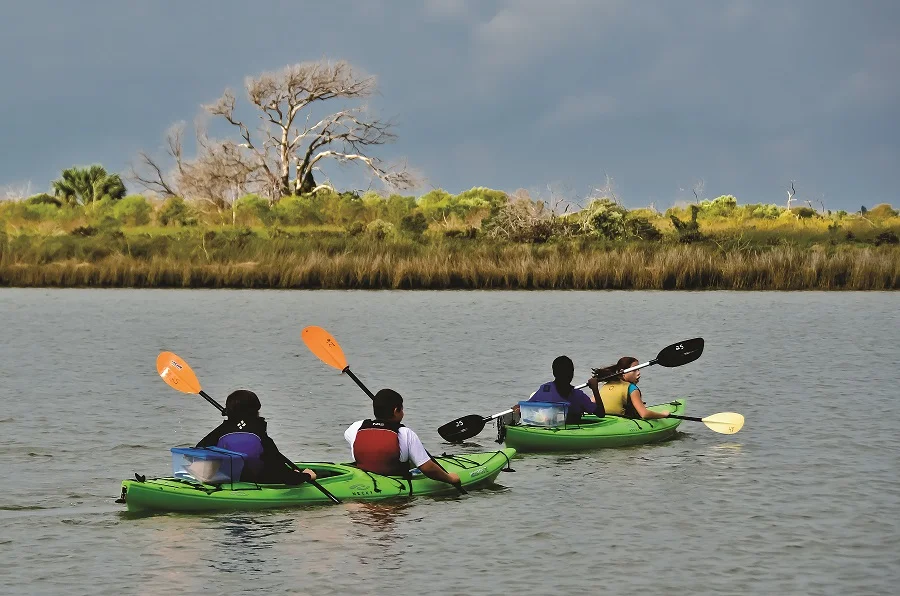 Kayaking off Galveston Island (Artist Boat)