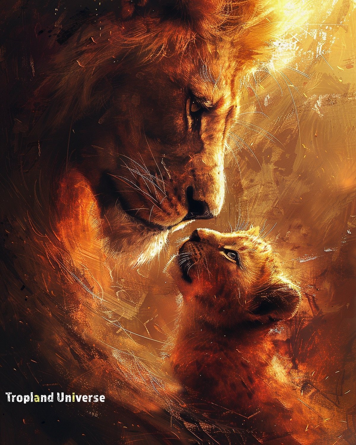 A child is not a vase to be filled, but a fire to be lit.🦁❤️ Reminds me of Mufasa and Simba from the Lion King, right!? 

🦁 Follow me @troplanduniverse for a journey beyond the ordinary. 

If you&rsquo;d like to repost any of my lions or animals 👉