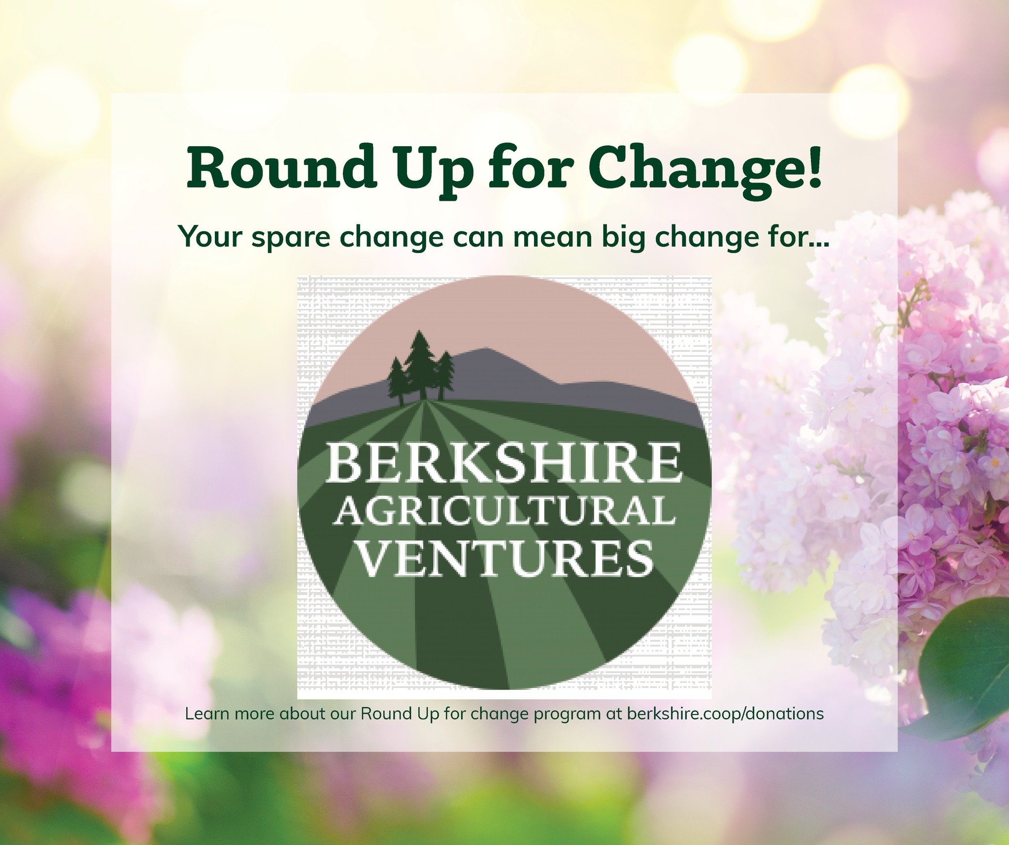 Donate your spare change to @berkshireagventures this month! They support the development and viability of local farms and food businesses in order to build a thriving and equitable local food economy. They offer technical and business assistance and