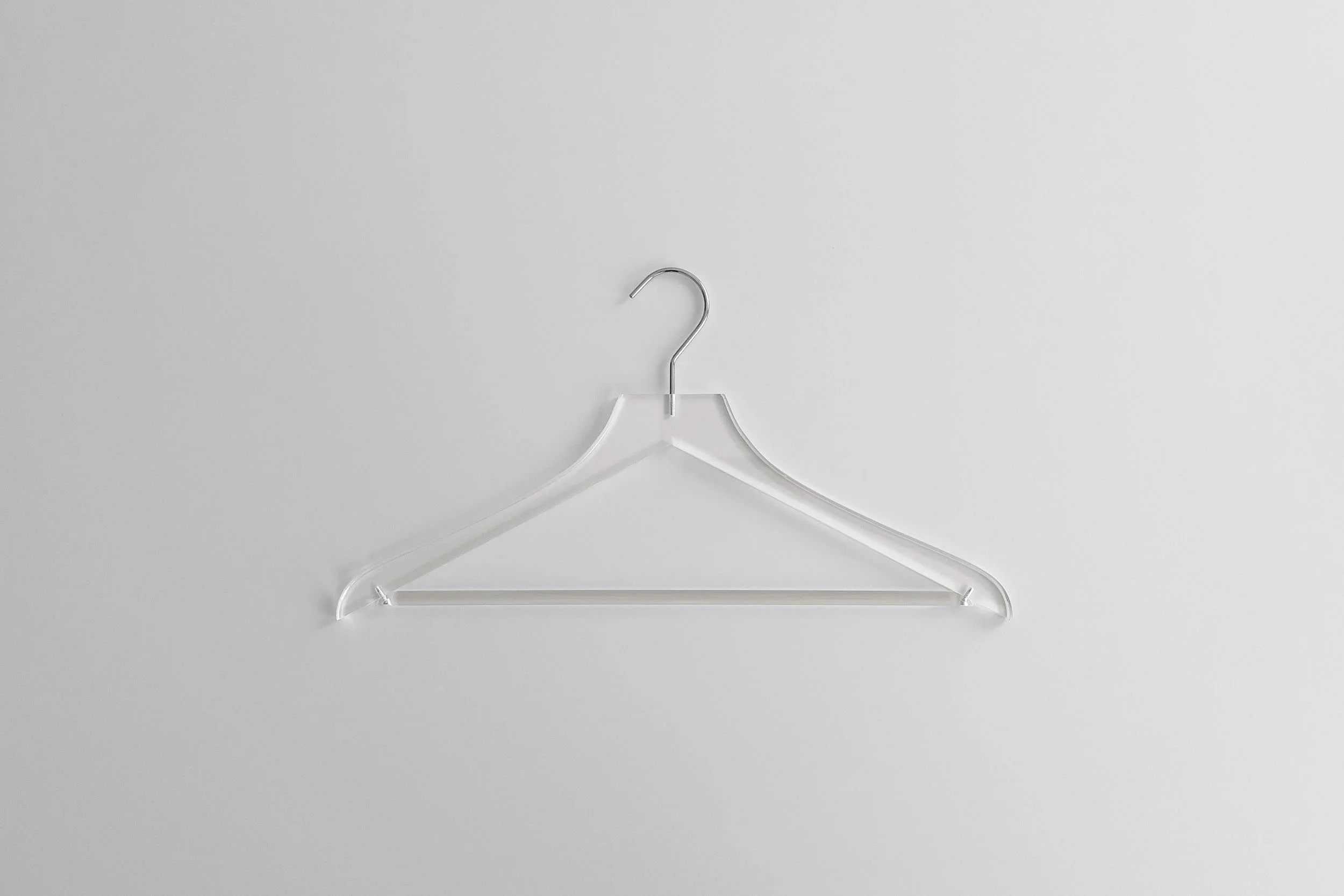 Acrylic hanger on white background