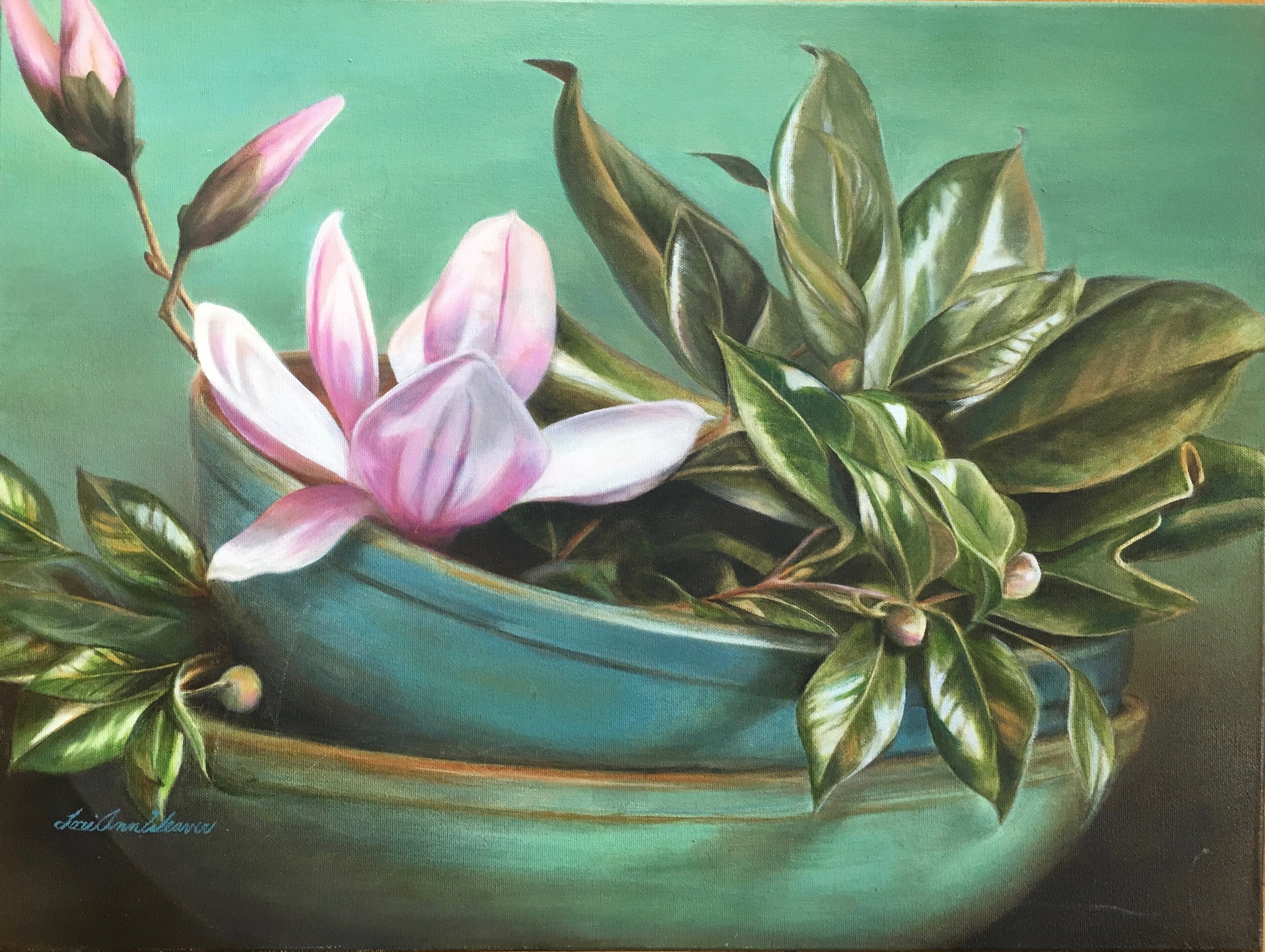 Magnolias in a bowl