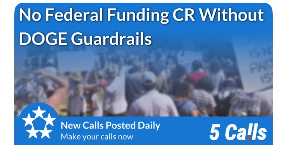 No DOGE Blank Check Federal Funding CR (5Calls)